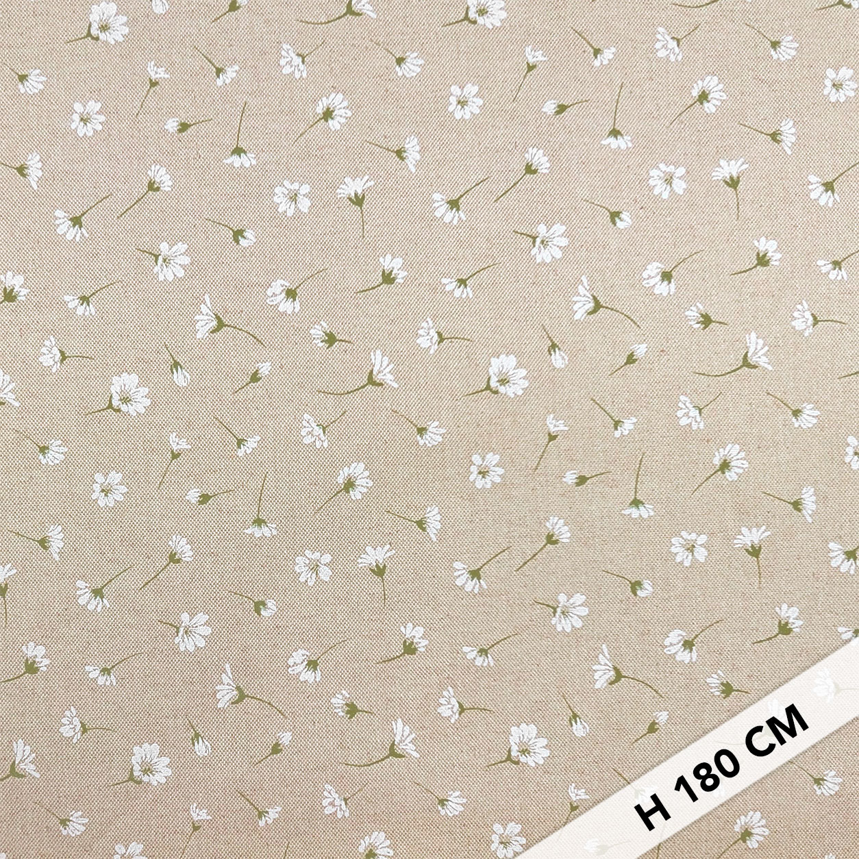 Tessuto per Tovaglia Resinata Fiori Bianchi Image