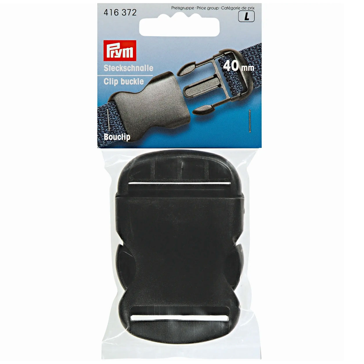 Fibbia a Clip Nero Prym 40 mm