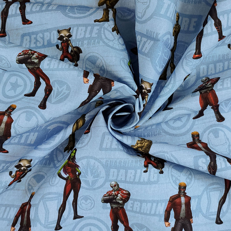 Ritaglio Tessuto Cotone Marvel Guardiani della Galassia 50x150 cm