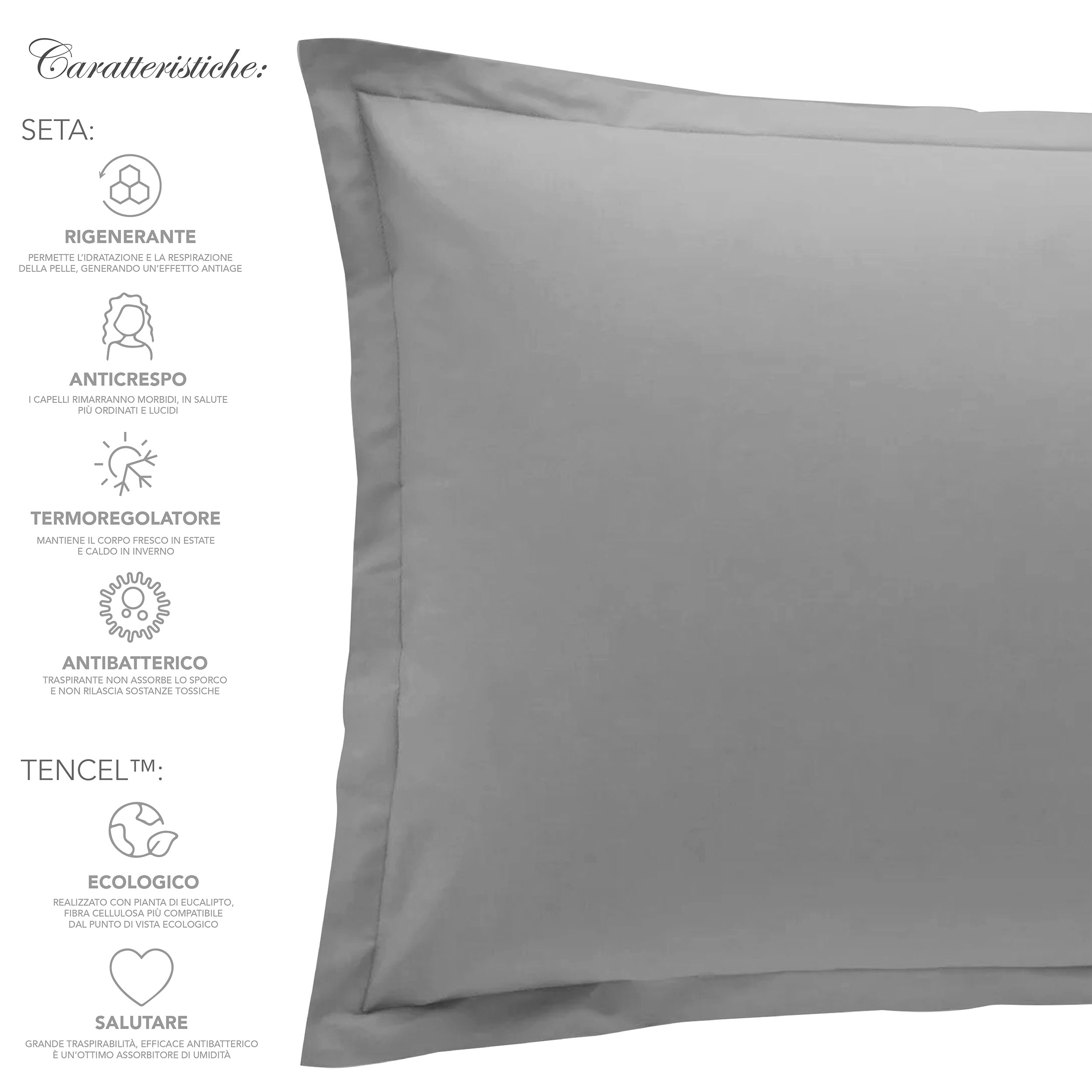 Federa Seta Grigio 50x80 cm Image