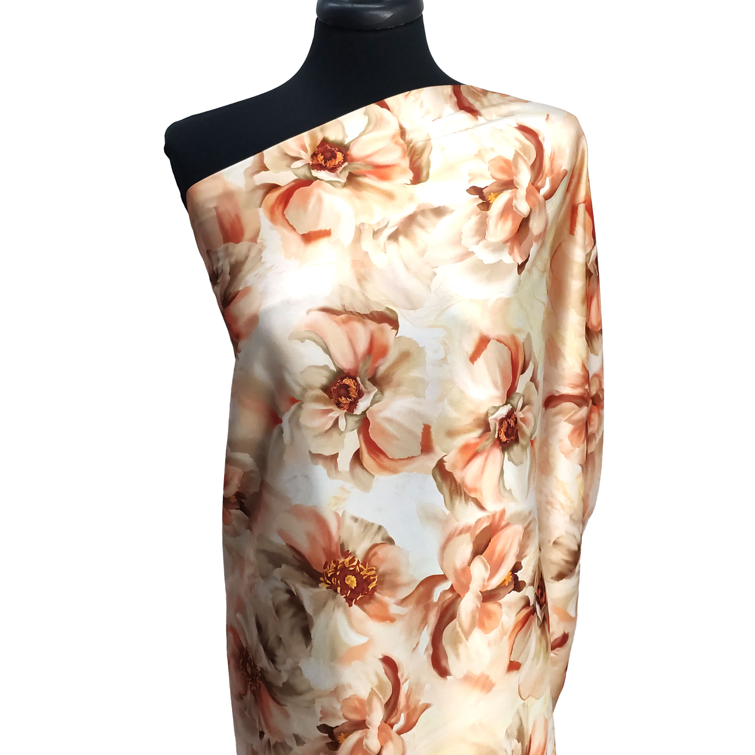 Rasetto Elasticizzato Setato Moda Fiori Pesca