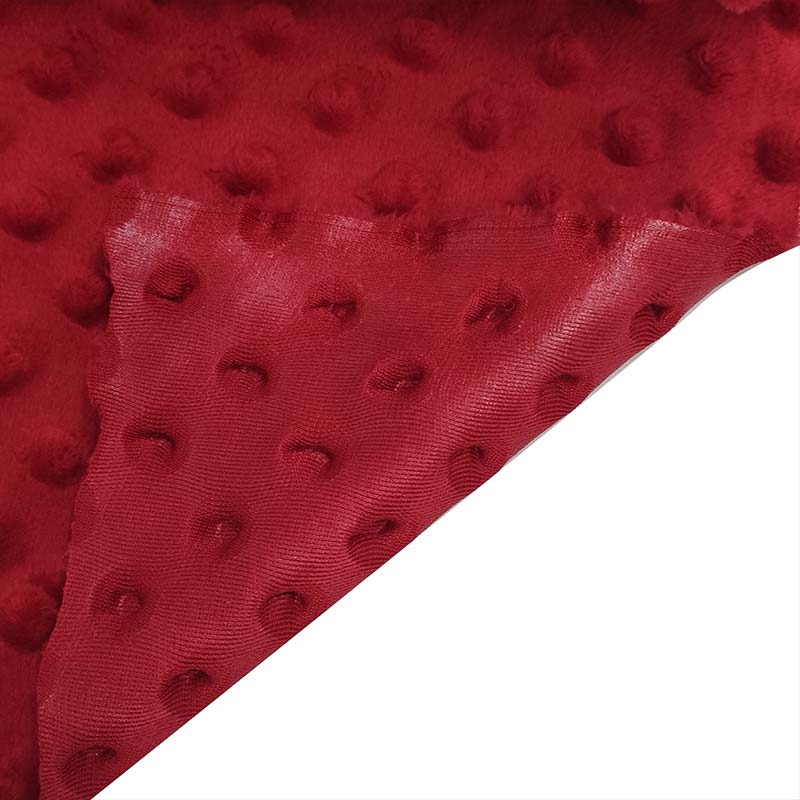 Tessuto Minky Dots Peluche Rosso 