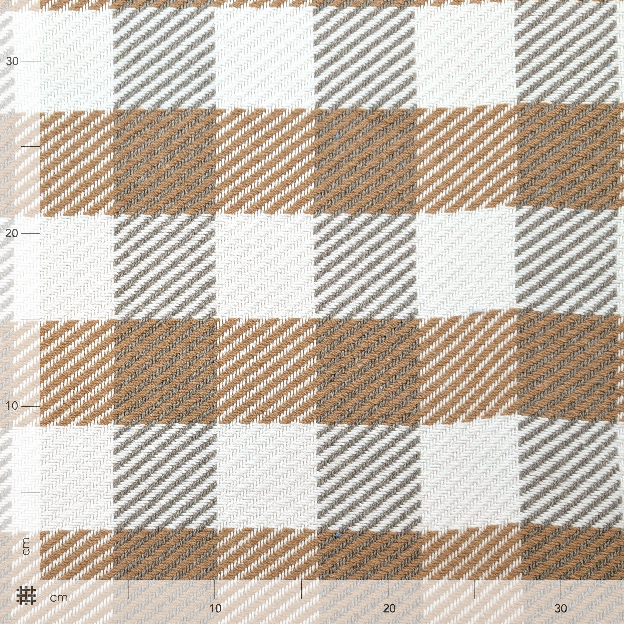 Cappotto Cotone Quadri Beige e Grigio Image