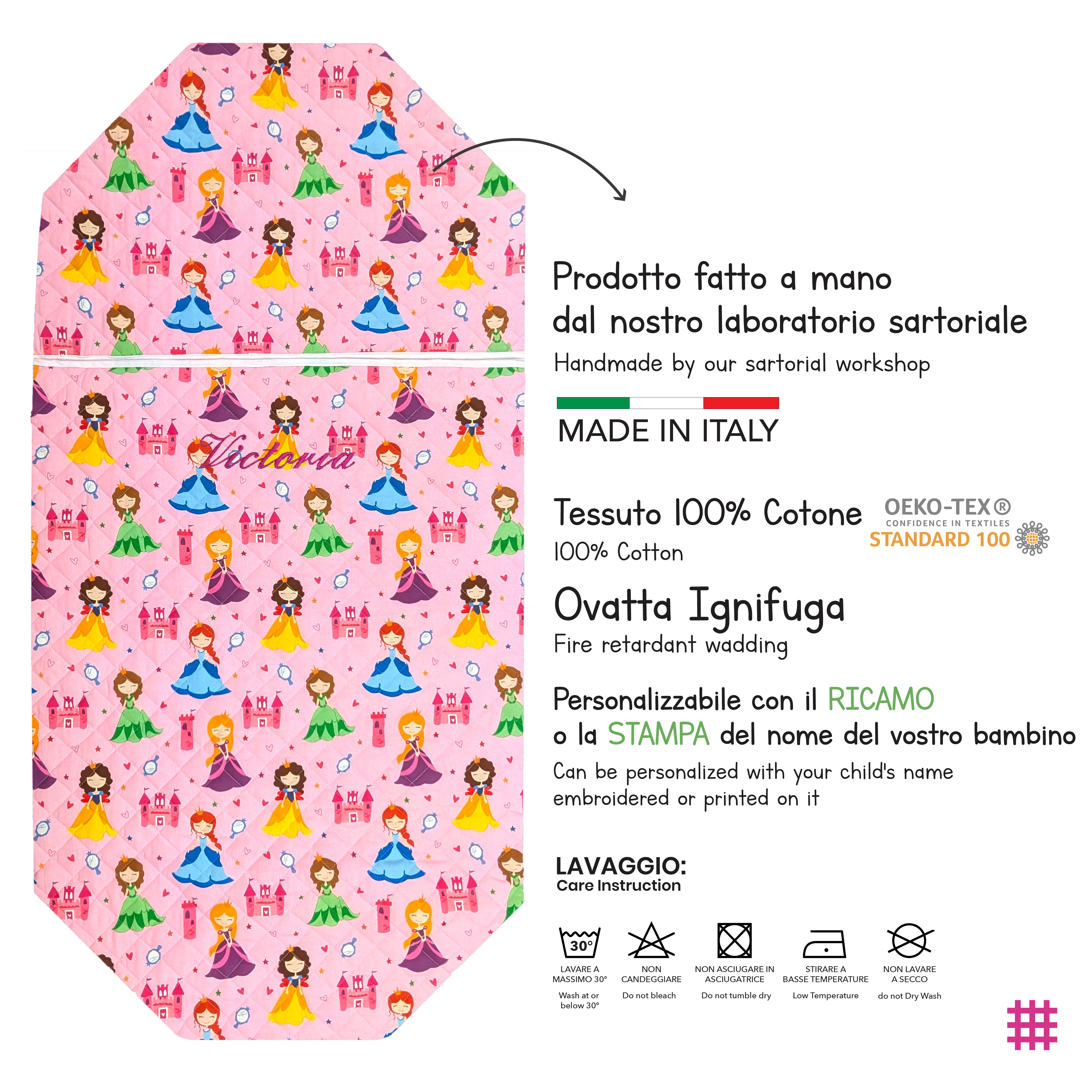 Sacco Nanna Sagomato per Brandine Principesse Sfondo Rosa Image