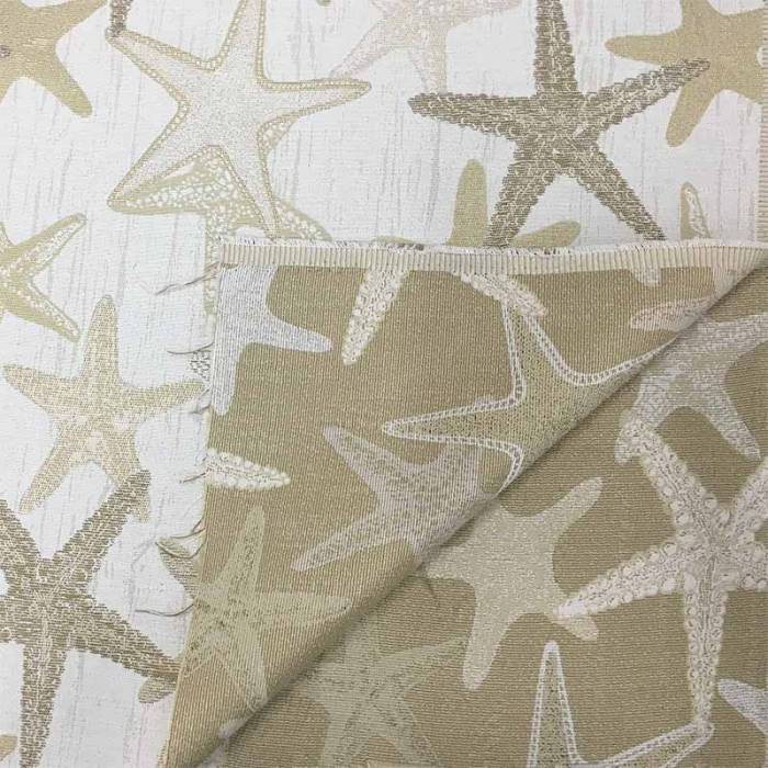 Tessuto jacquard stelle marine beige piega 800 1
