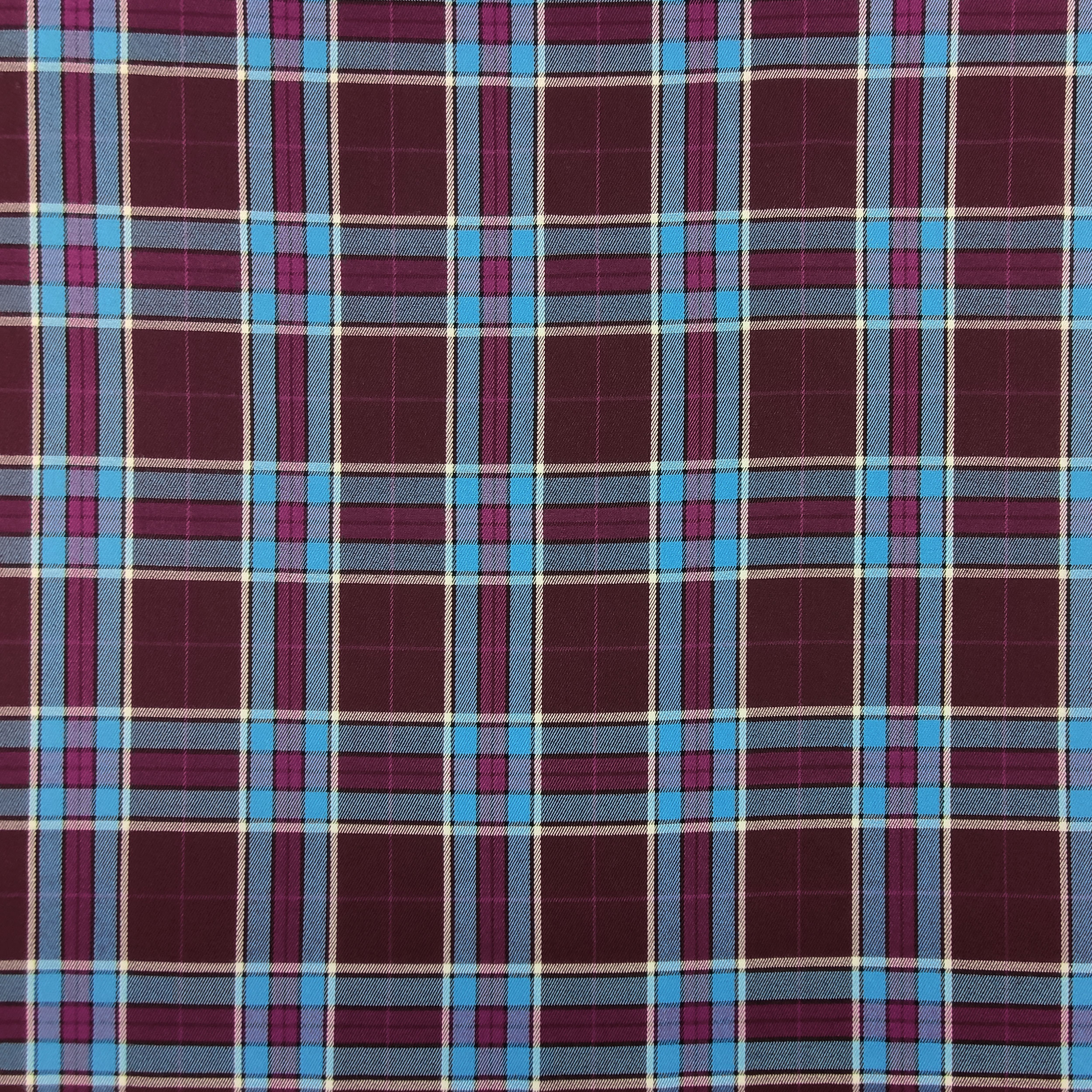 Tessuto Tartan Toni del Bordeaux e Azzurro