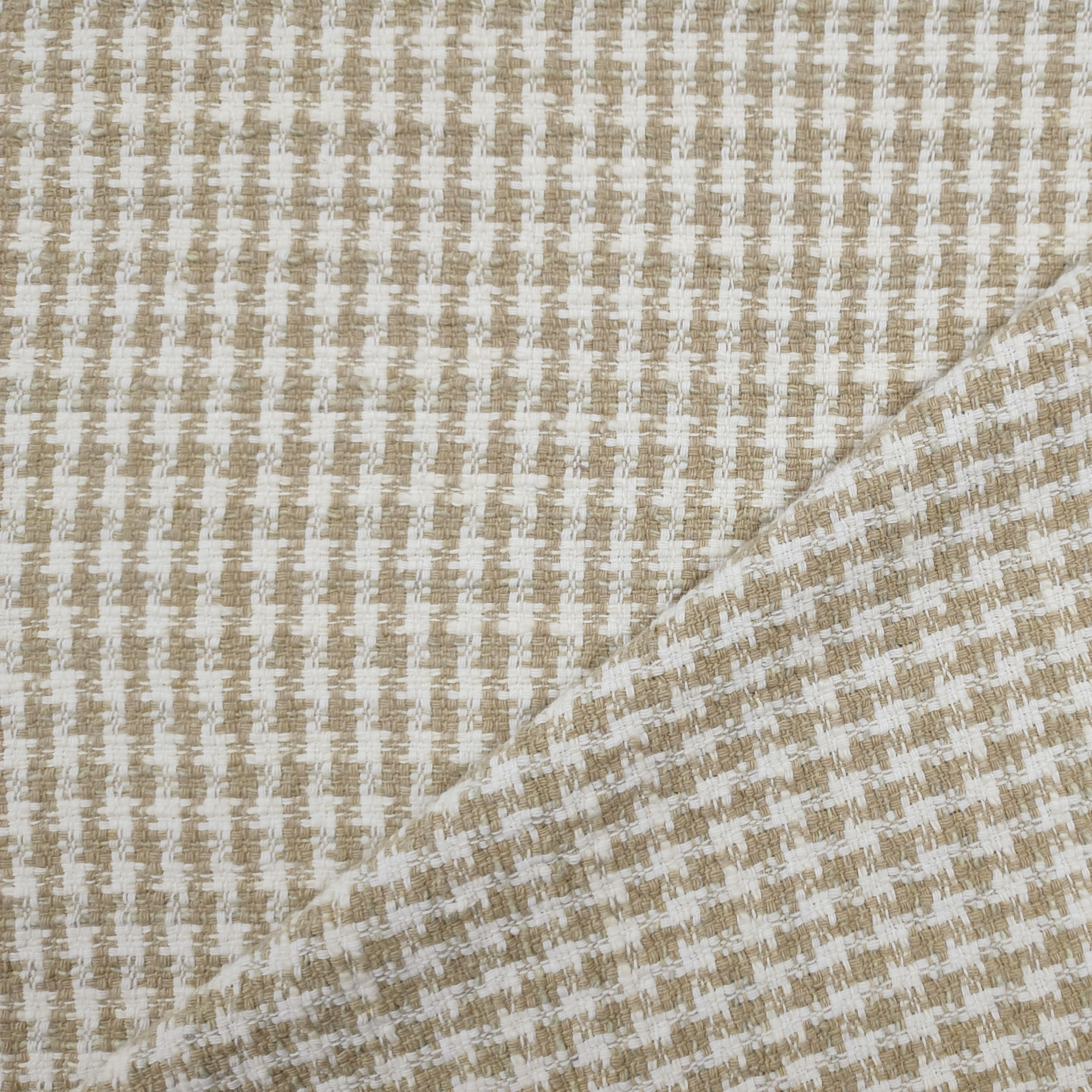 Tessuto Tweed Pied de Poule Beige Image