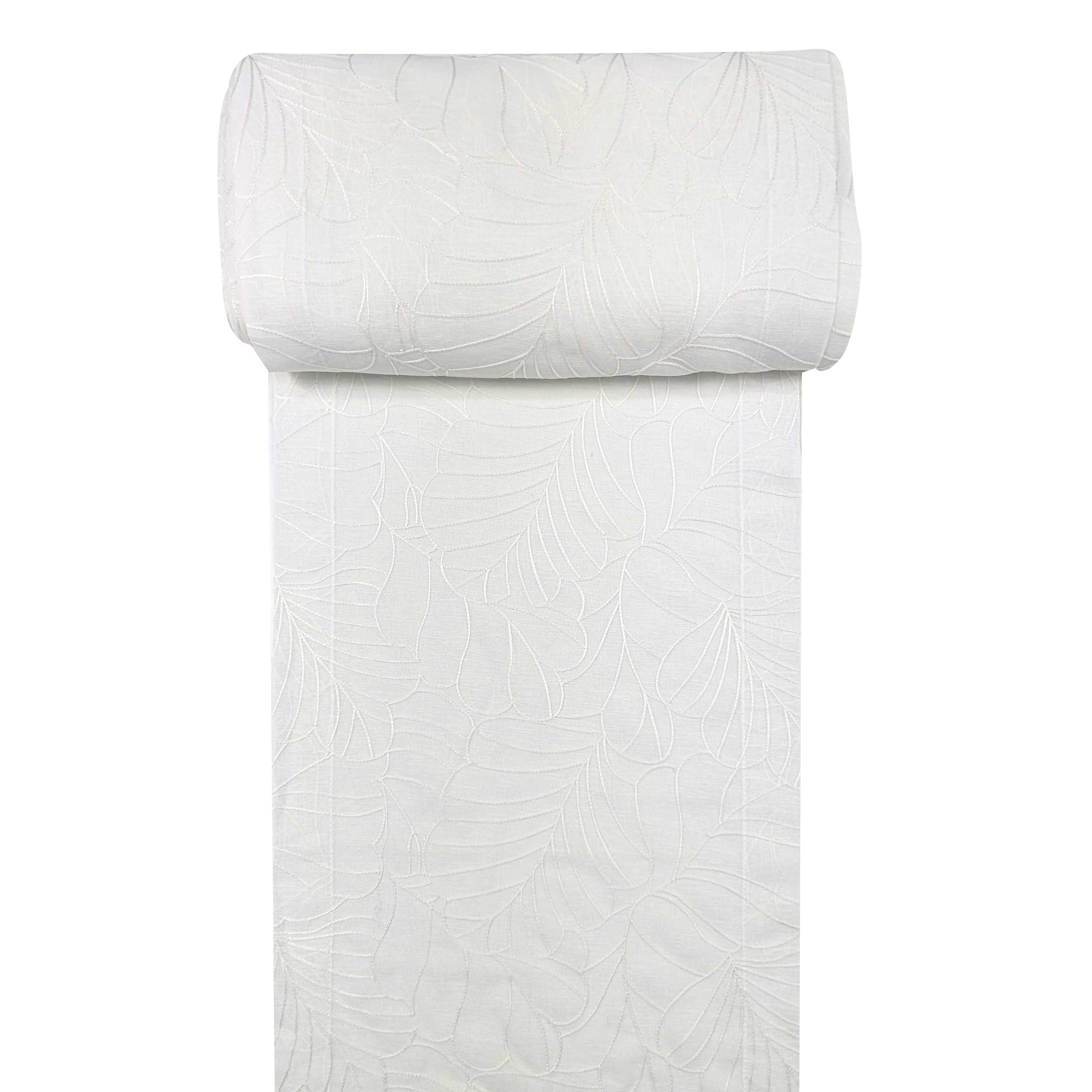 Tessuto Tendino Floreale Astratto Bianco Image