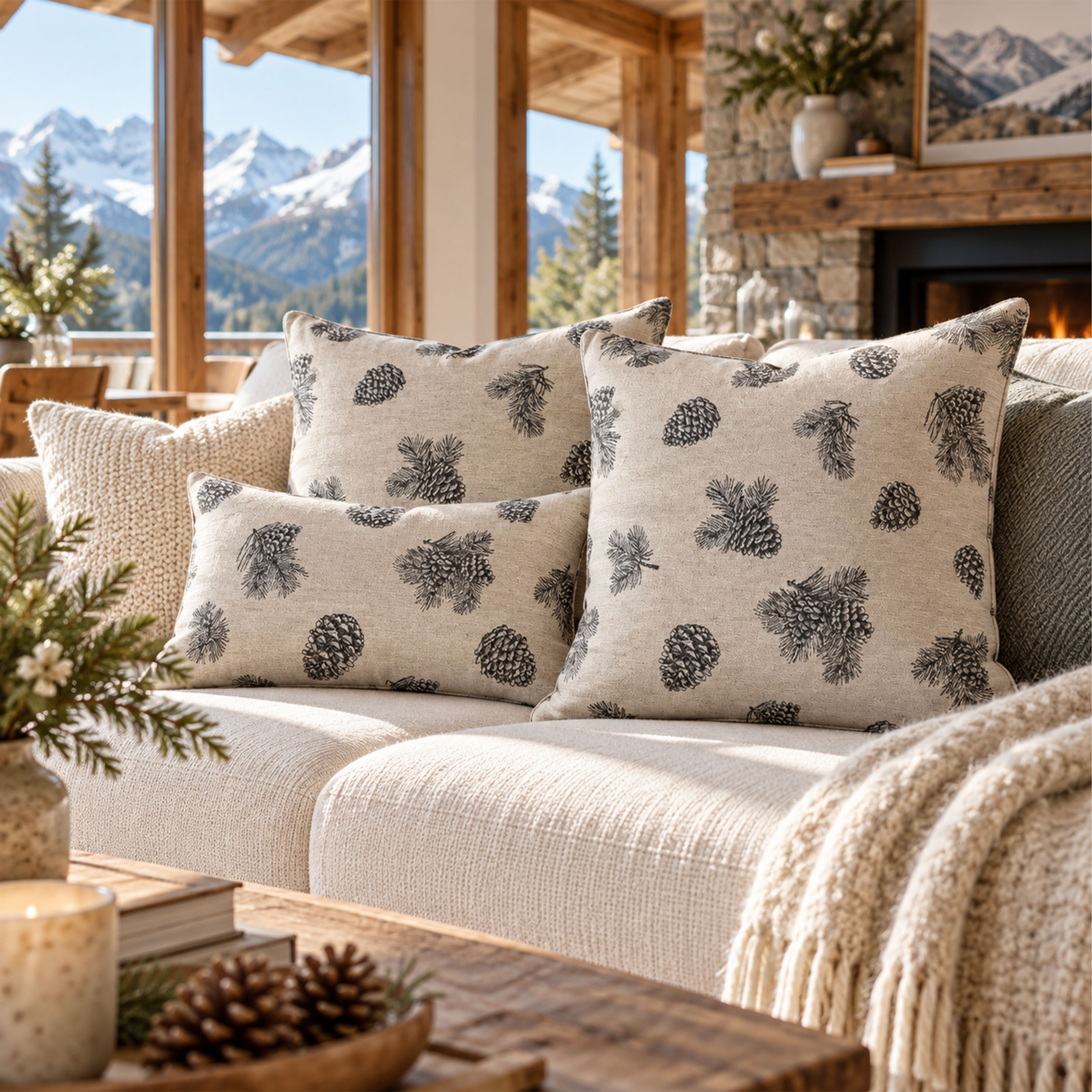 Jacquard con Pigne e Aghi di Pino Image