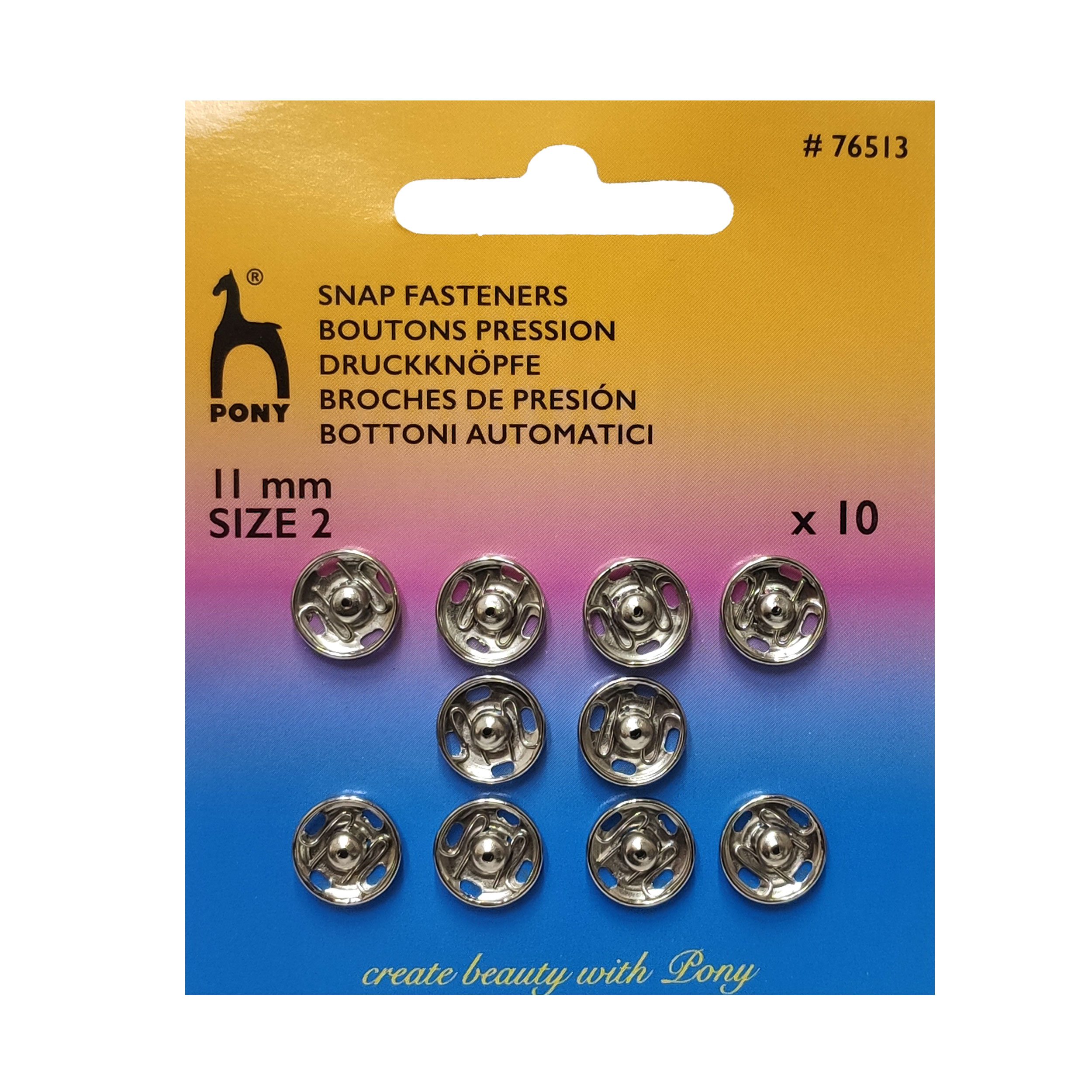 Bottoni Automatici Pony Argento 11 mm