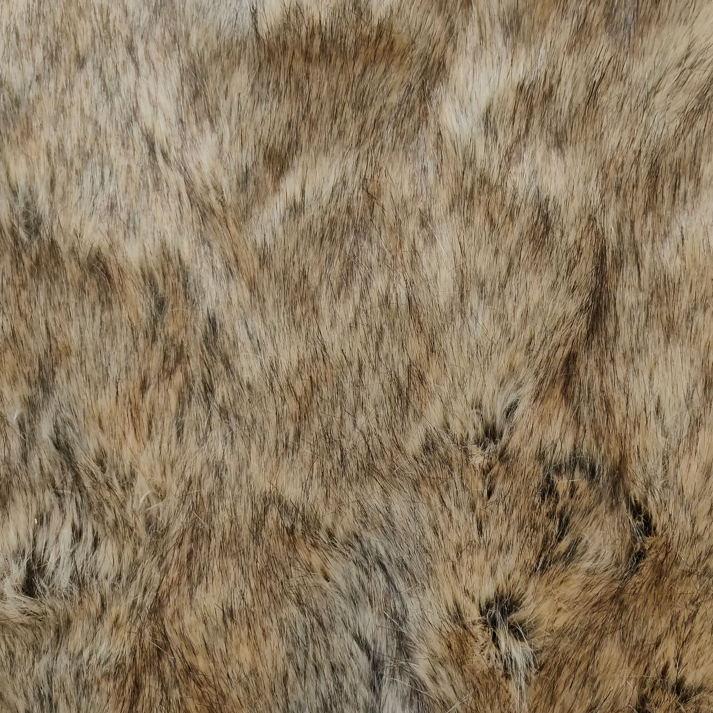 Tessuto Pelo Lungo Simil Visone Beige Melange