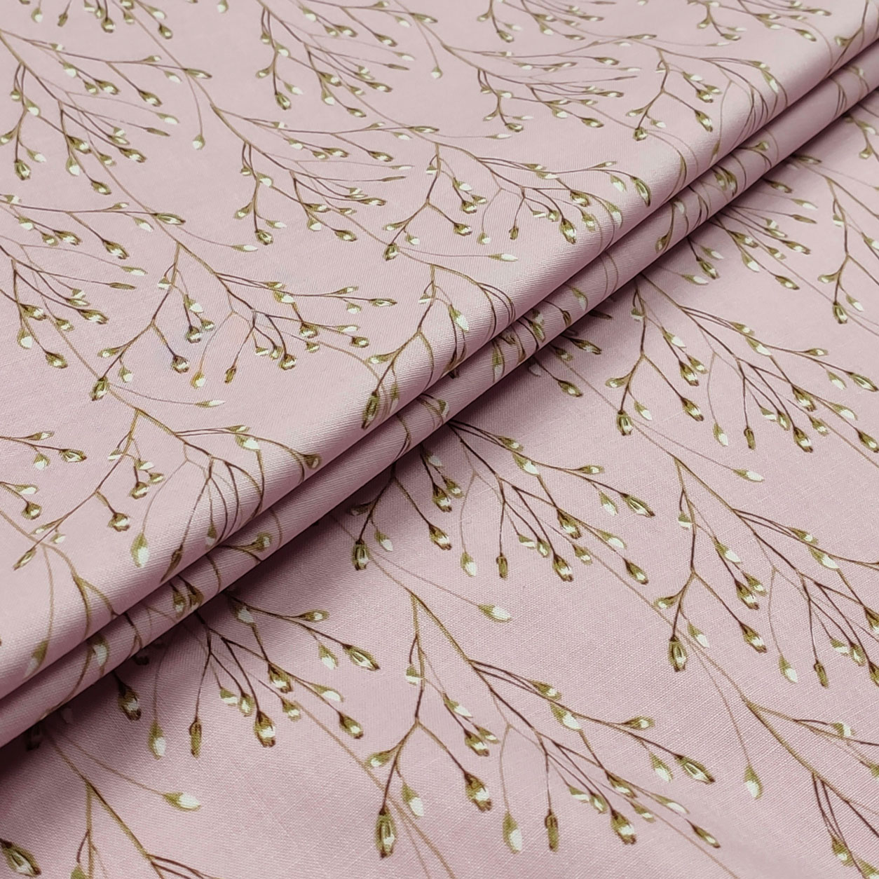 cotone arredo ramoscelli rosa