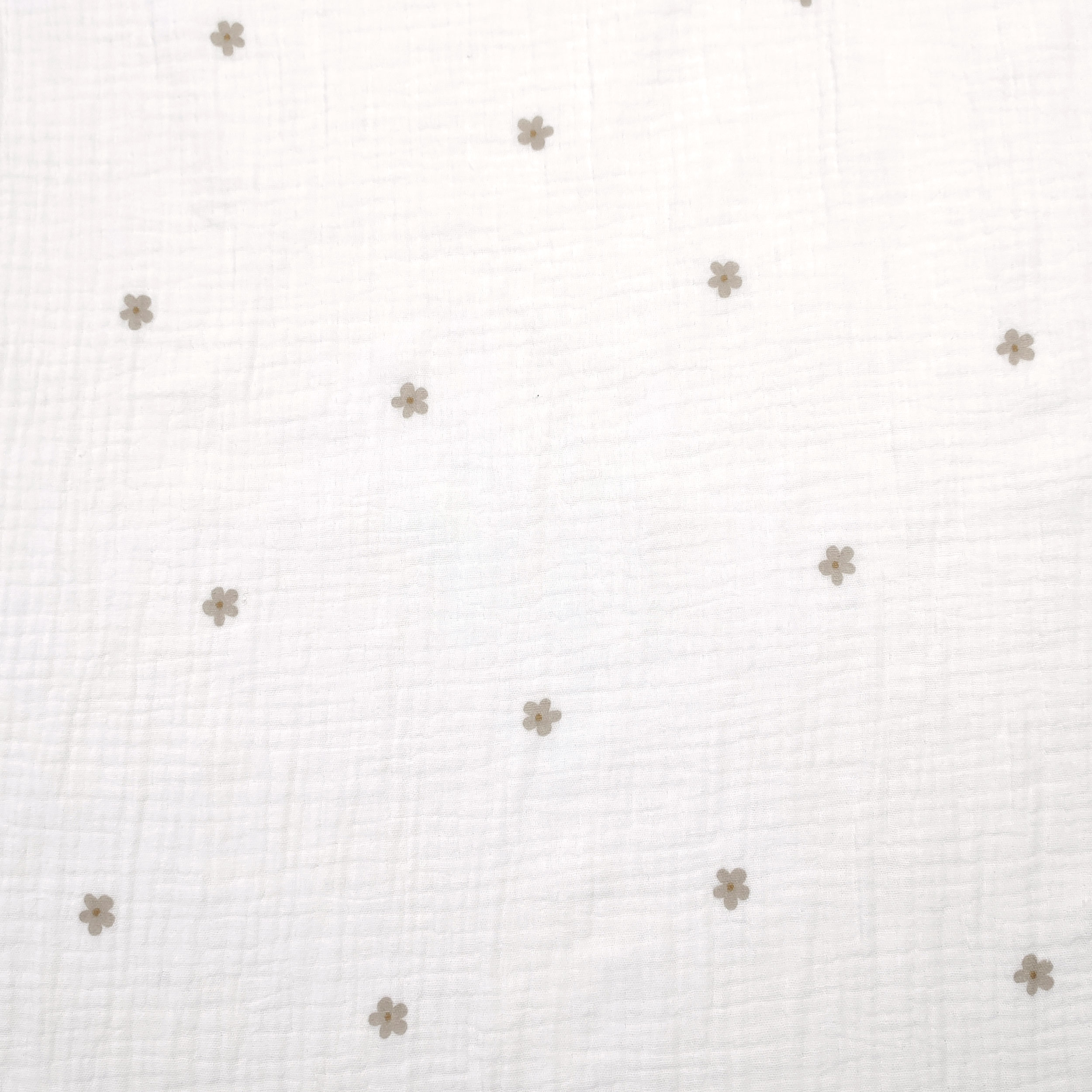 Mussola Cotone con Fiorellini Beige