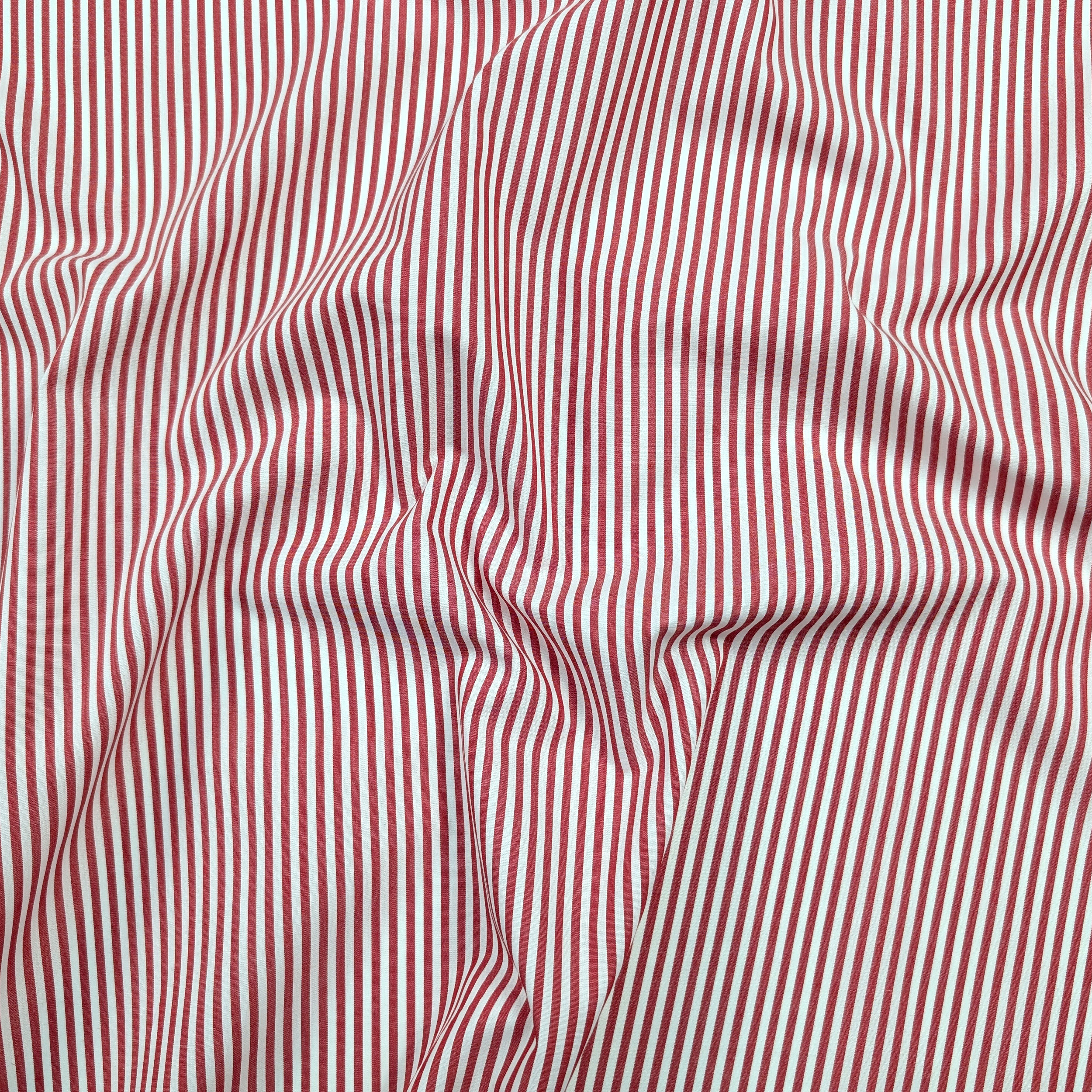 Cotone per Camiceria Righe Rosse Image