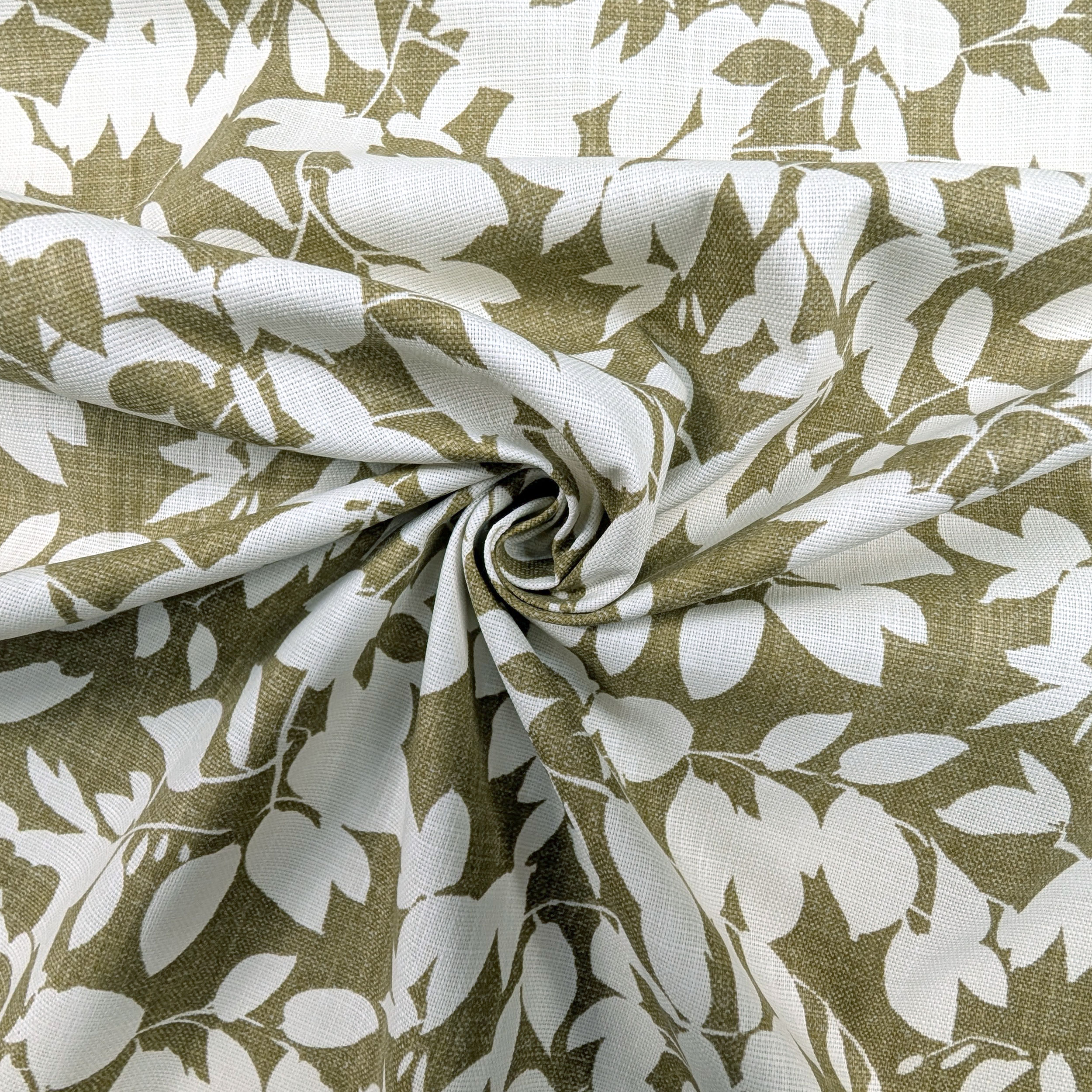 Cotone Lino Arredo Foglie Sfondo Oliva Image