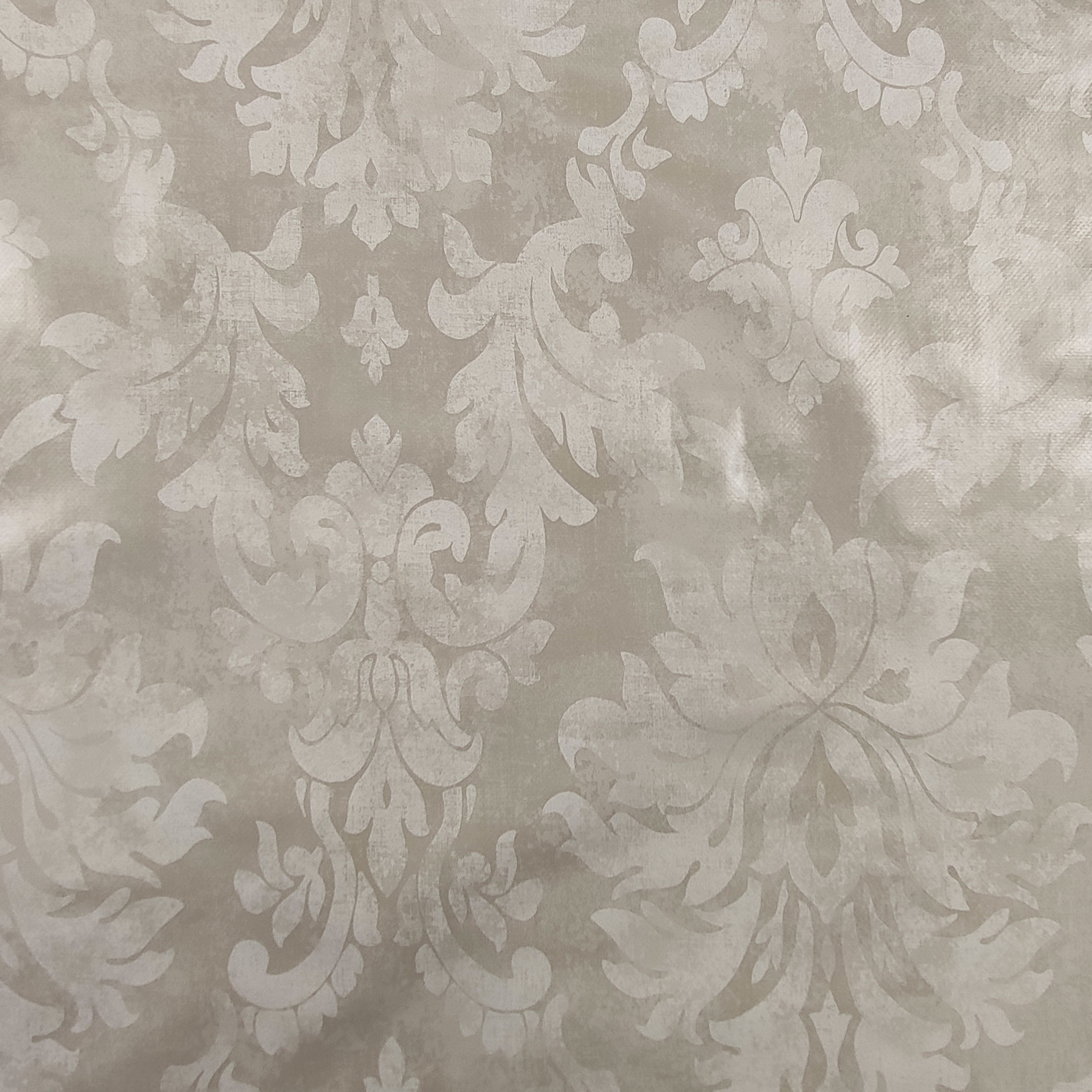 Tessuto Tovaglia Plastificata Damascato Beige Image
