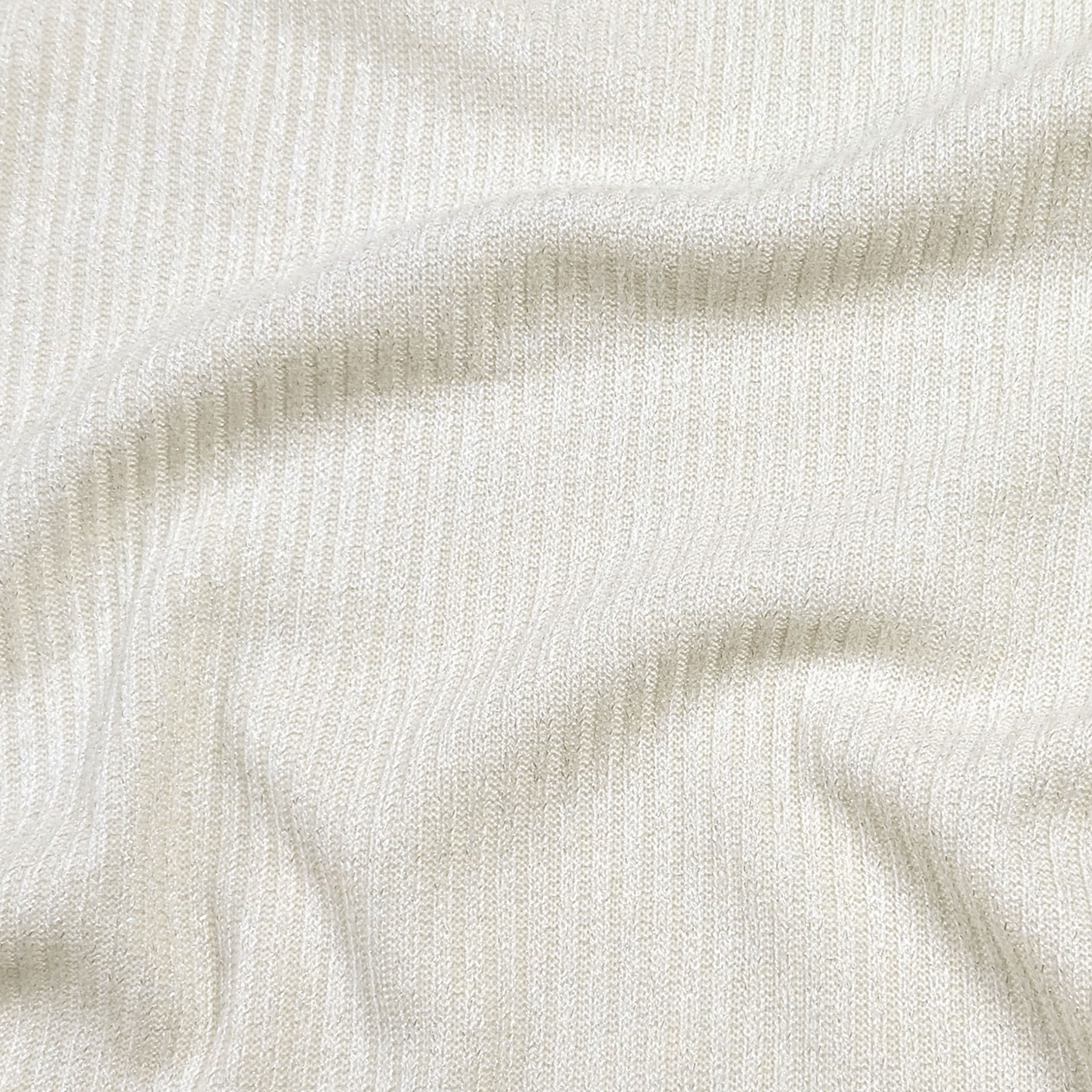 Maglina Mano Cachemire Cannettata Lurex Bianco Image