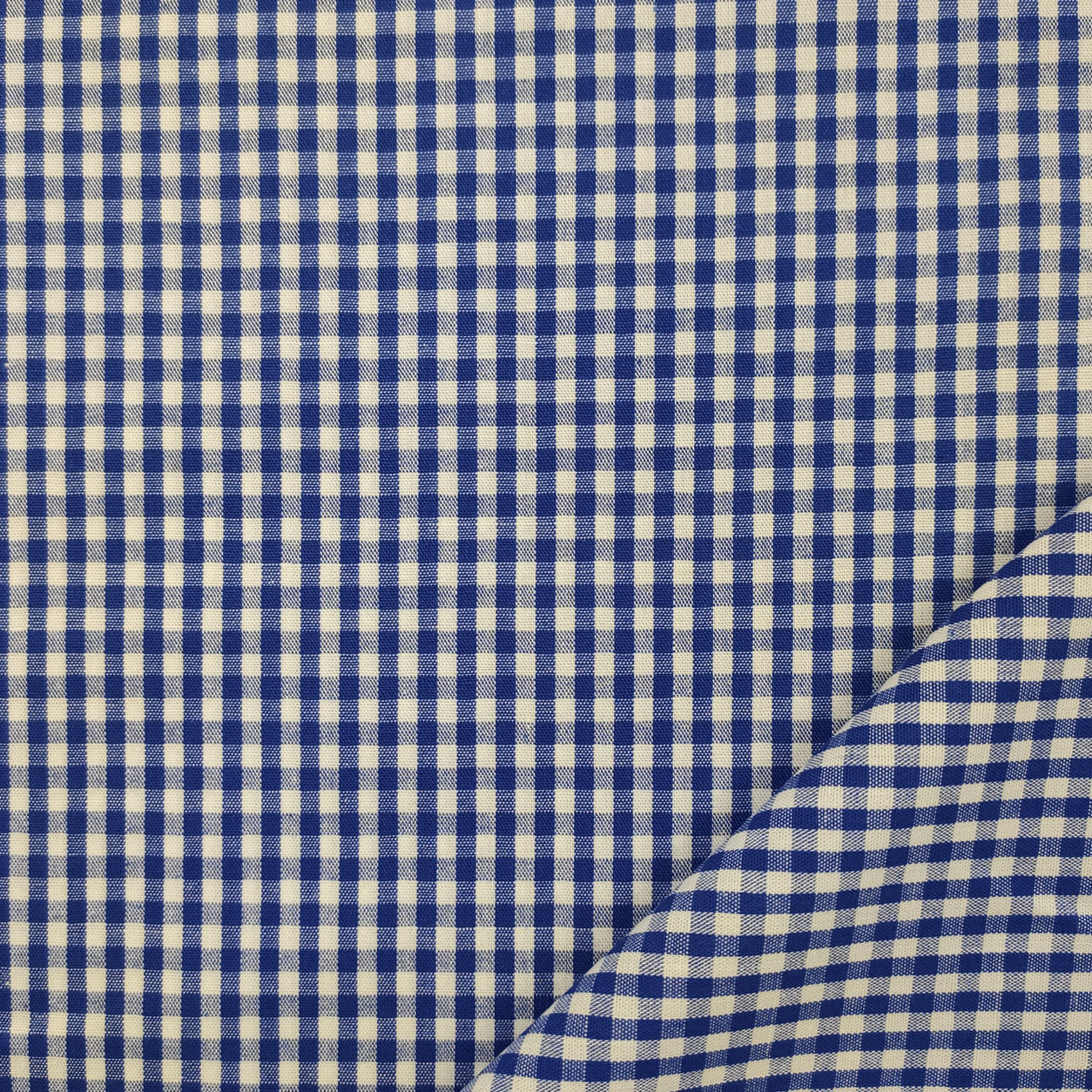 Cotone online quadretti medi tinto in filo blu