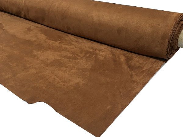 Tessuto Effetto Alcantara Elasticizzato Cammello 