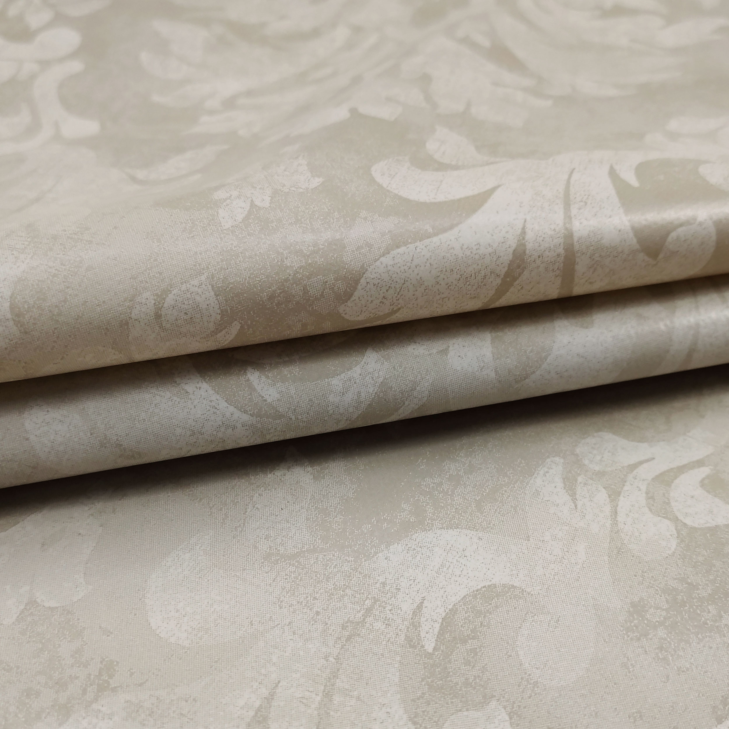 Tessuto Tovaglia Plastificata Damascato Beige Image