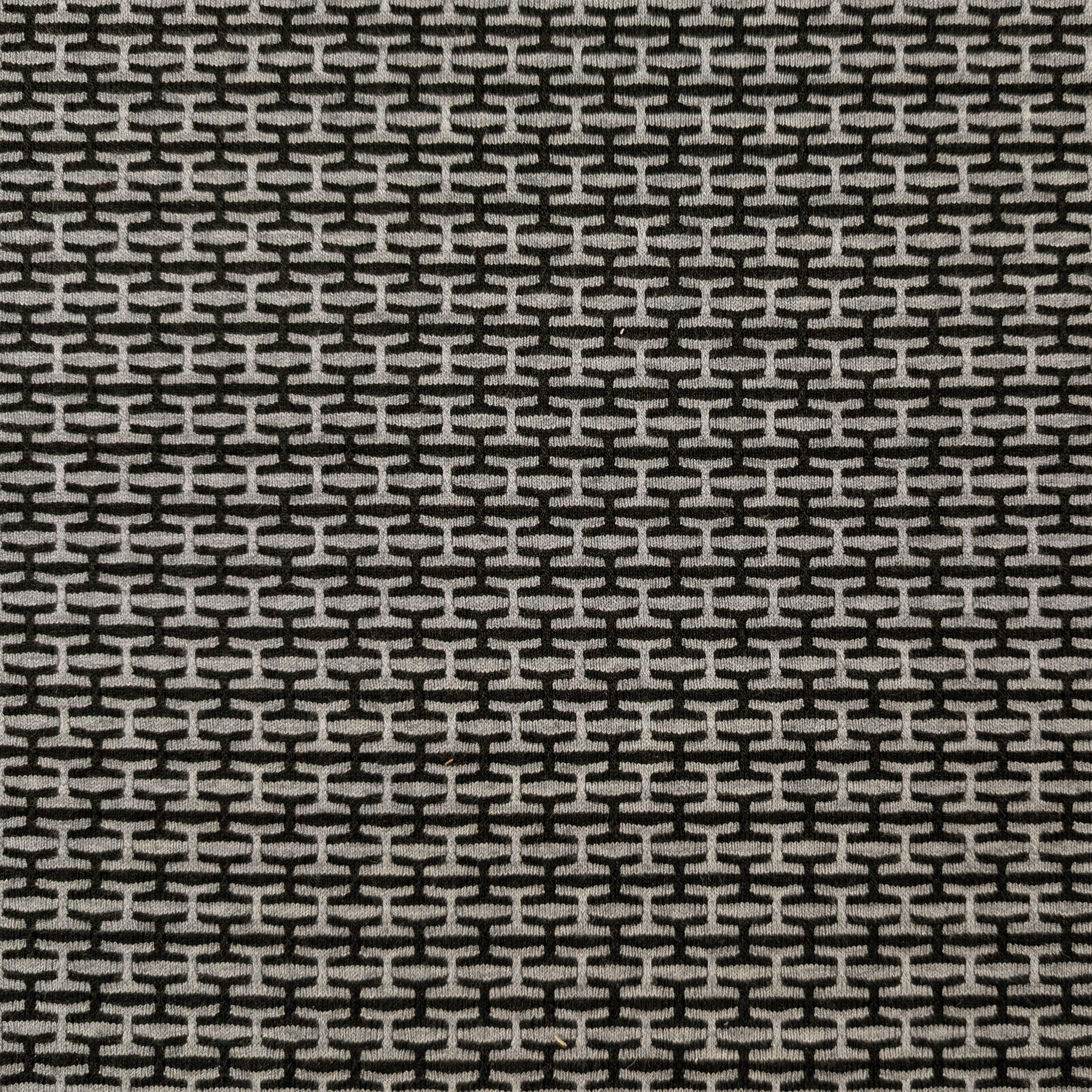 Jacquard Elasticizzato Geometria Intrecciata Grigio e Nero  Image