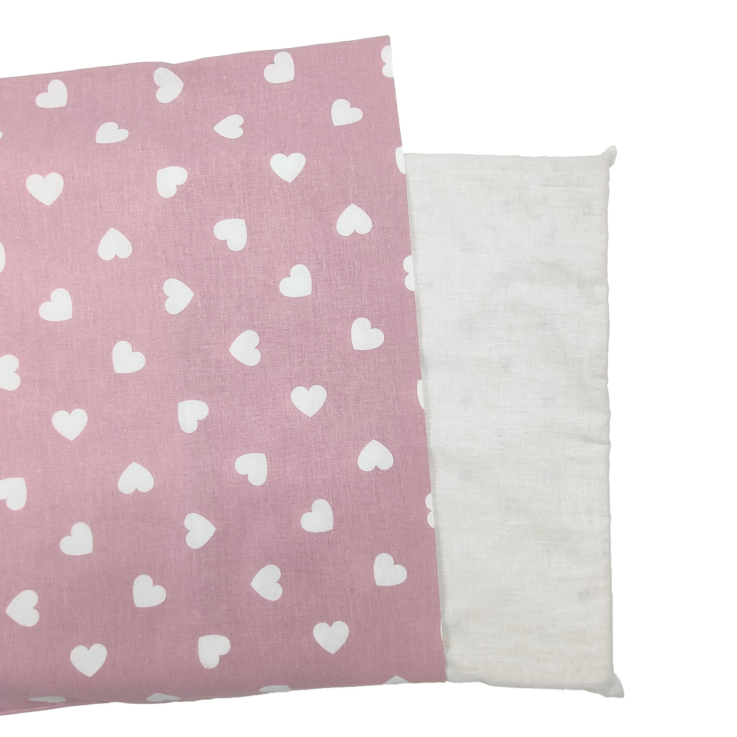 Federa Cuori Bianchi con Sfondo Rosa Antico