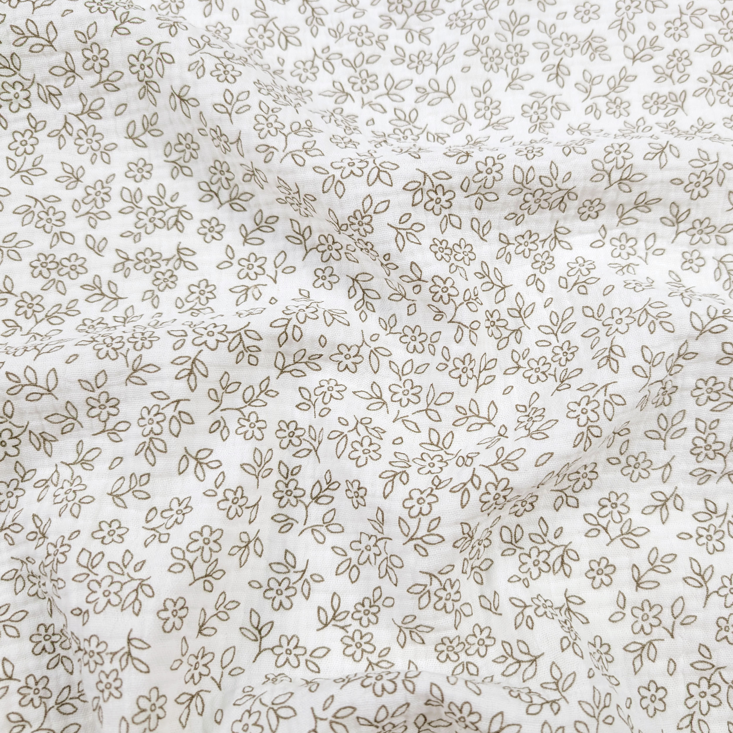 Mussola Cotone Fiori di Campo Beige Image