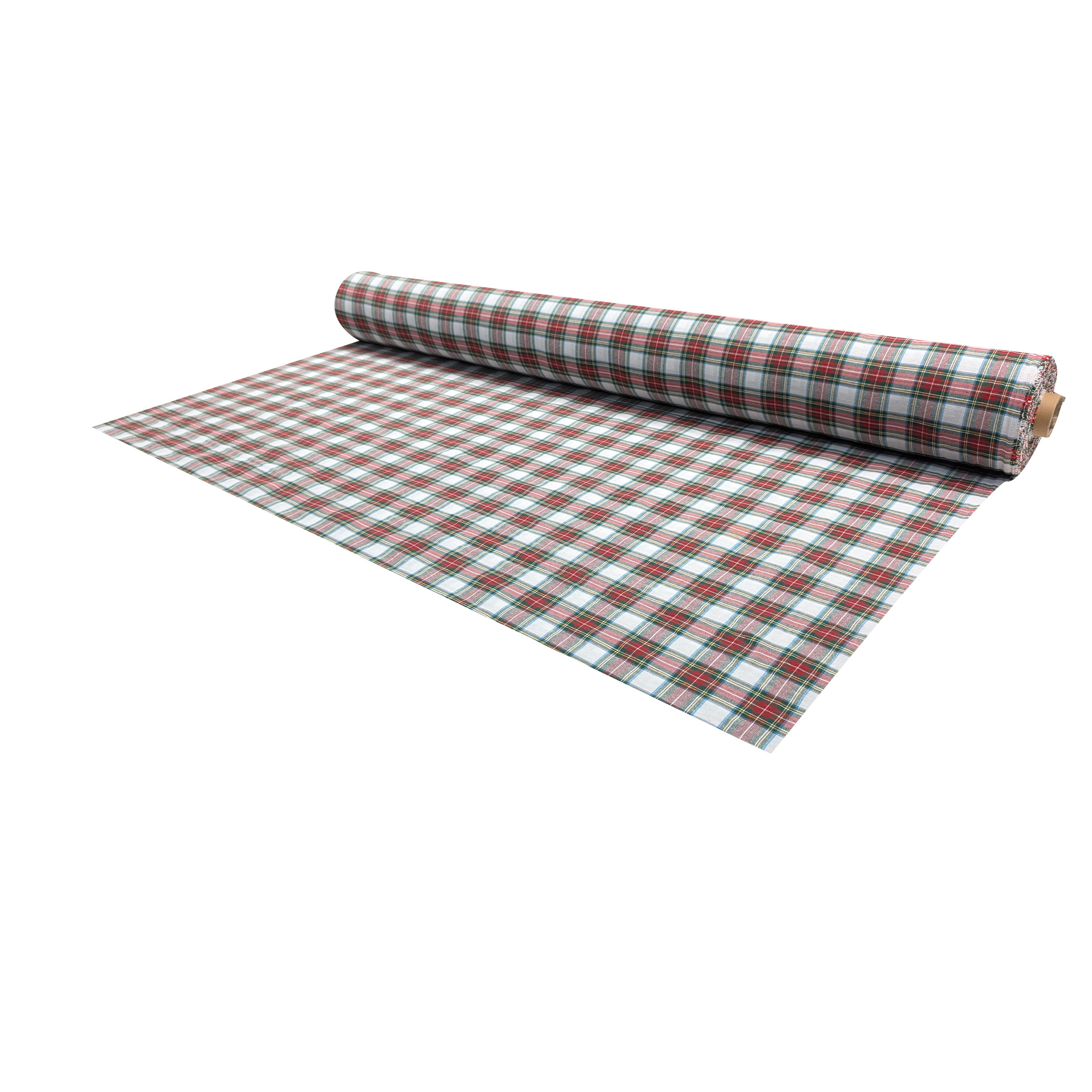 Tessuto Tartan Medio Bianco e Rosso Image