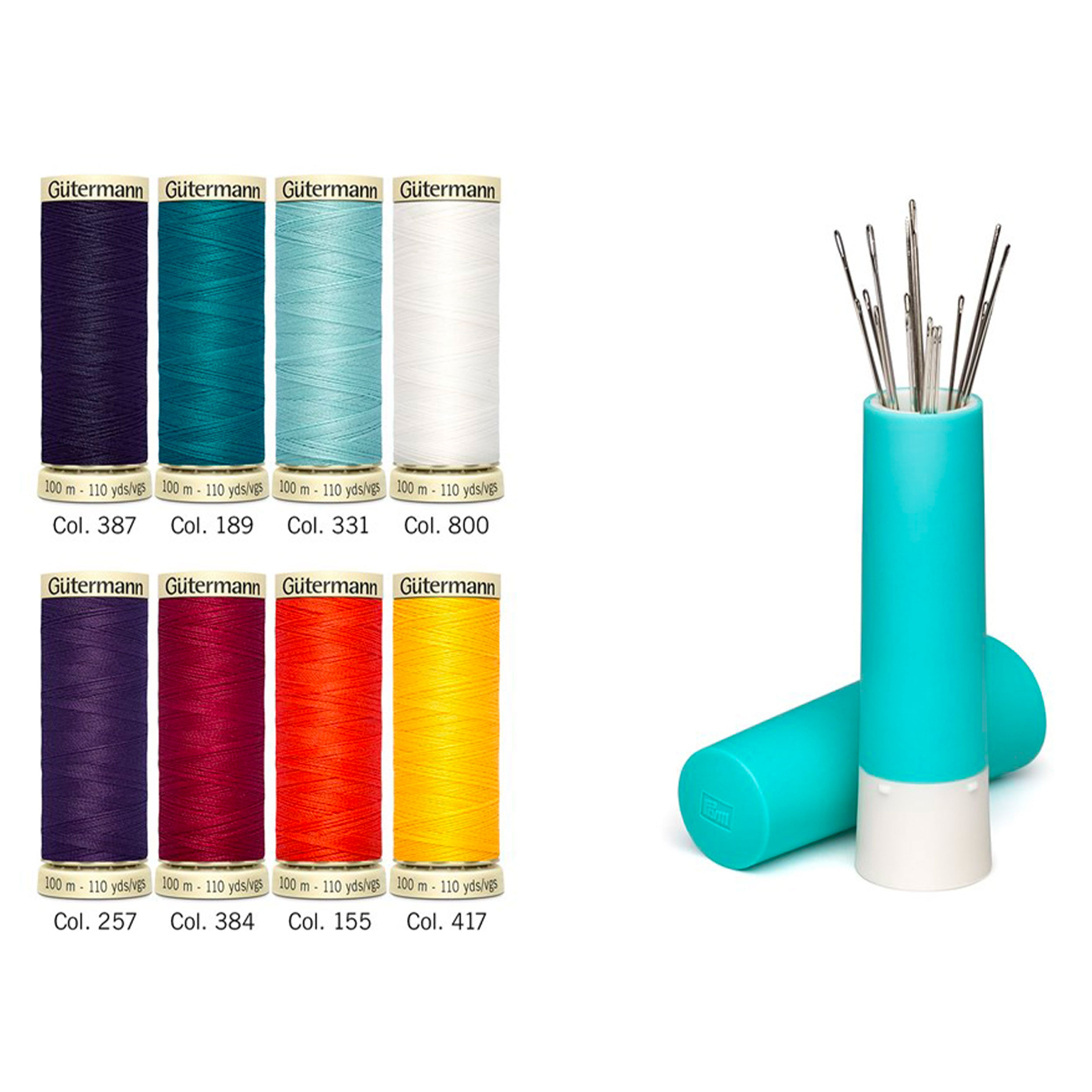Gutermann Cucitutto 8 Bobine 100 m con Porta Aghi Prym