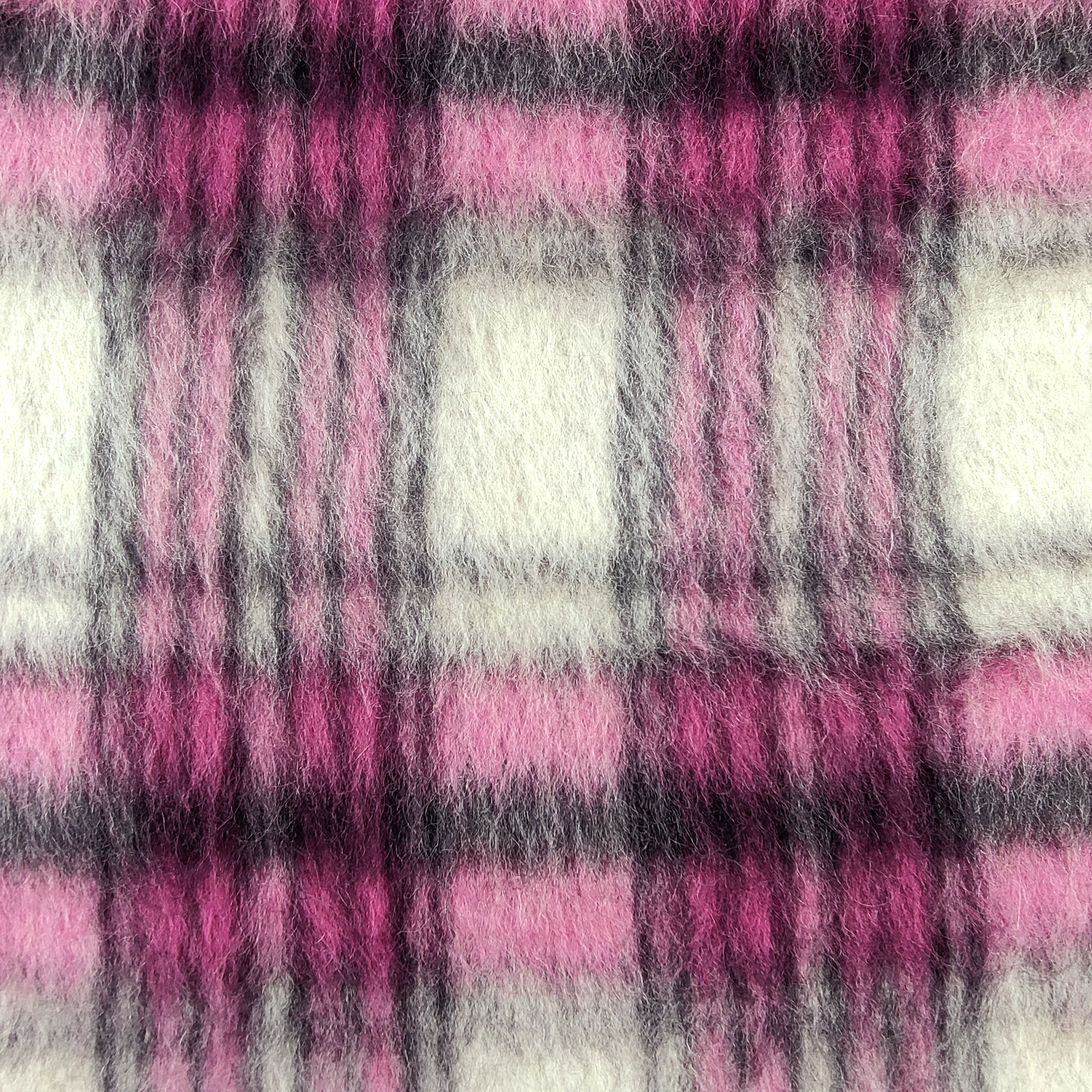Pelliccia Sintetica Tartan Toni Fuxia