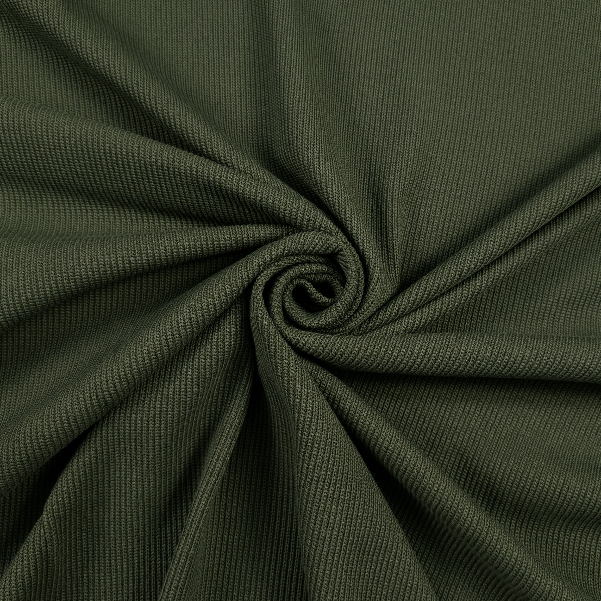 Maglia Cotone a Coste Verde Militare Image