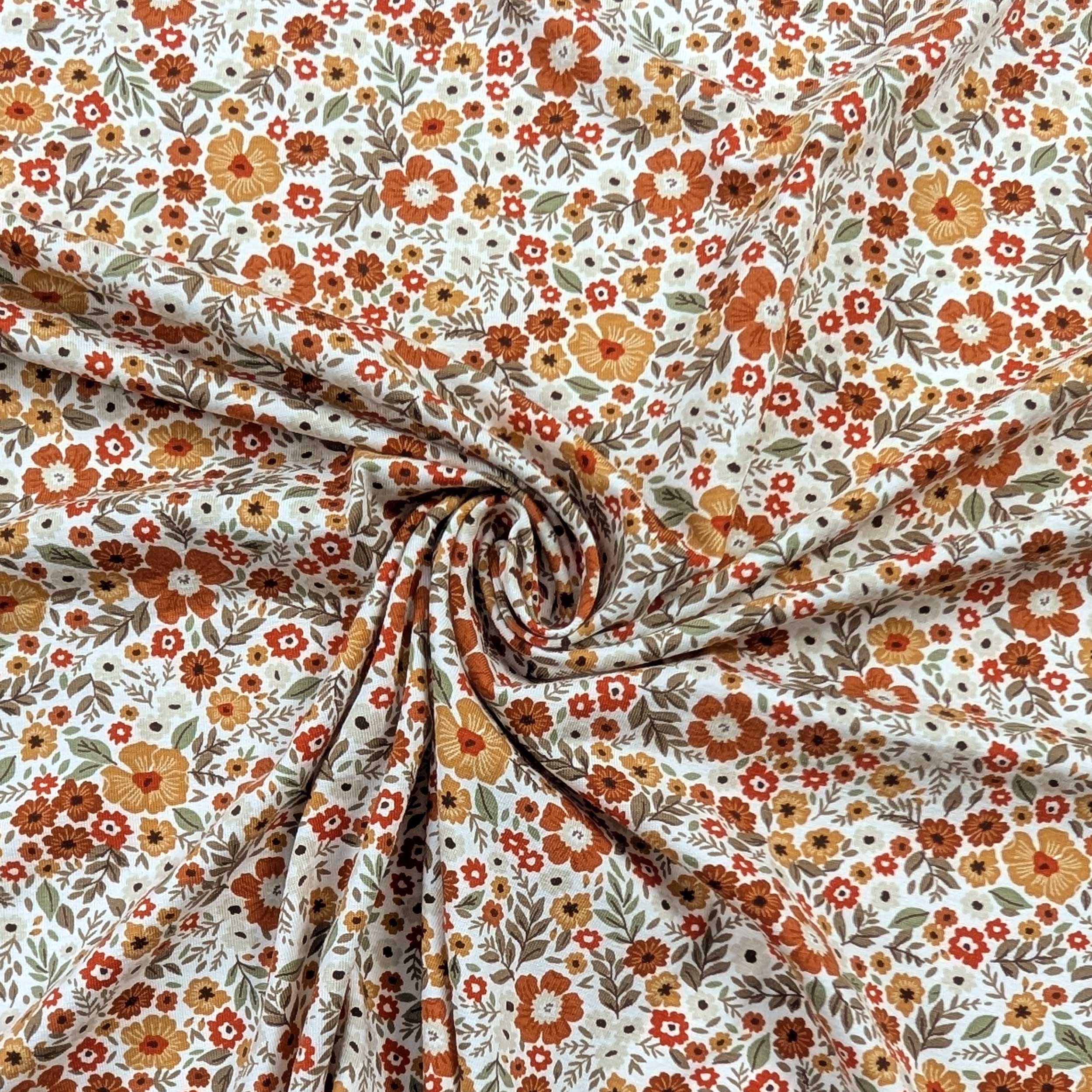 Jersey Cotone Fiori Arancioni Image
