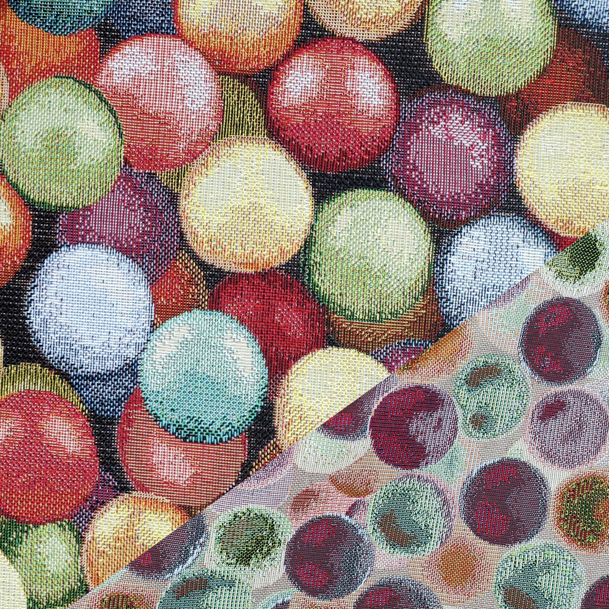 Tessuto Jacquard Fantasia Bolle Colorate
