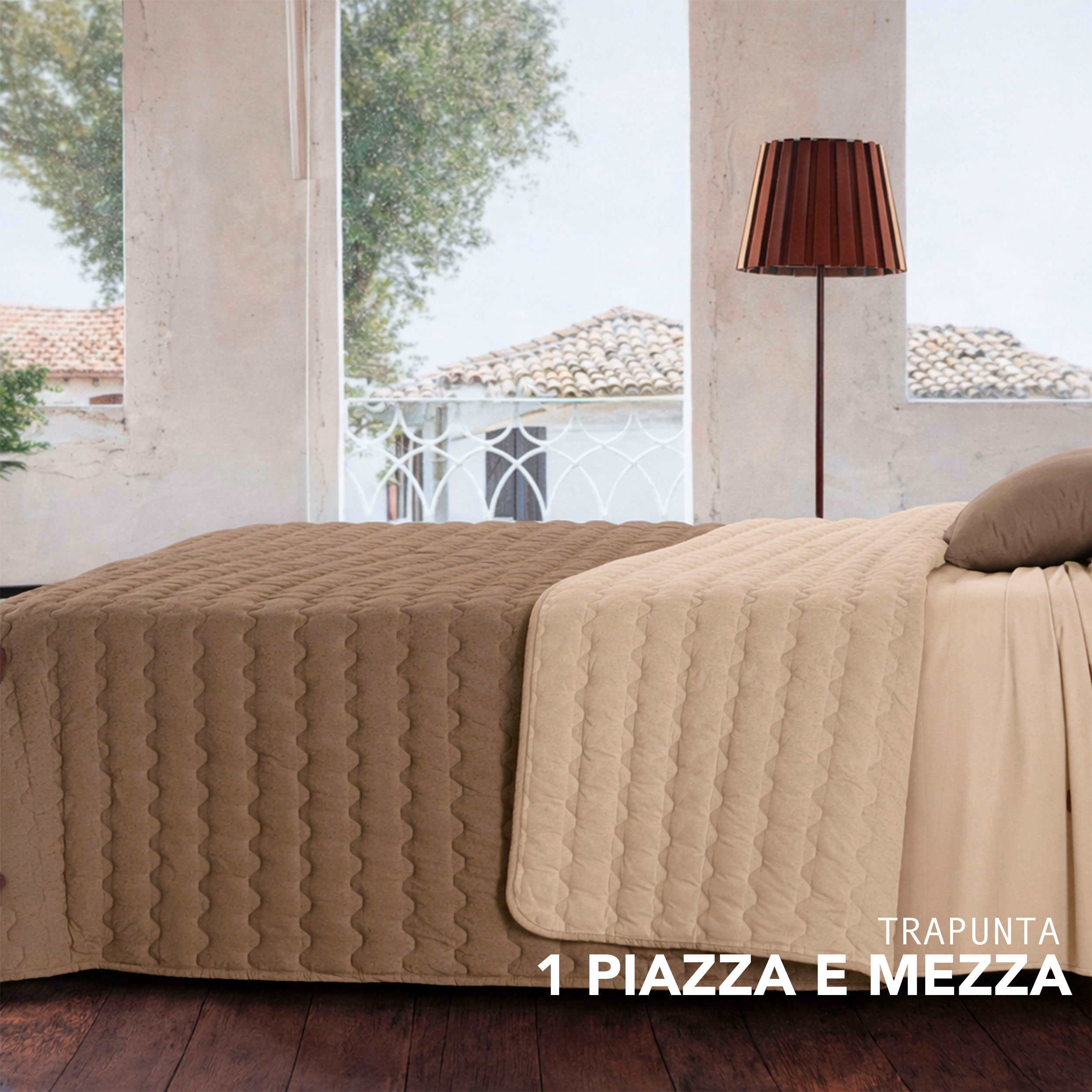 Trapuntato Piazza e Mezza Leggero Bicolore Tortora Image