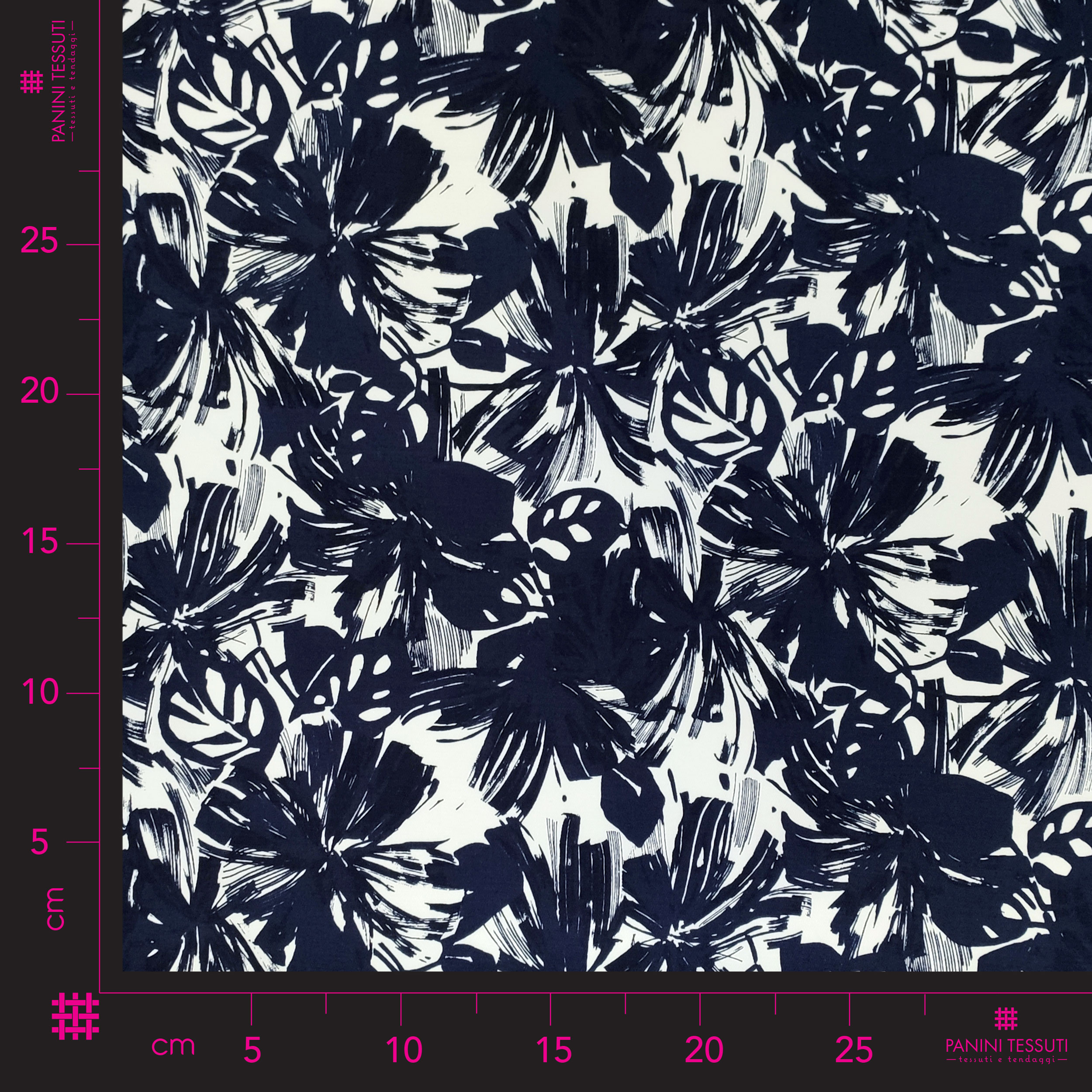 Tessuto Cotone Elasticizzato Moda Bianco e Blu