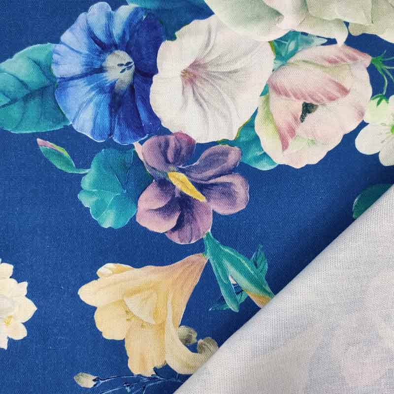 Tessuti per poltrone fiori estivi bluette