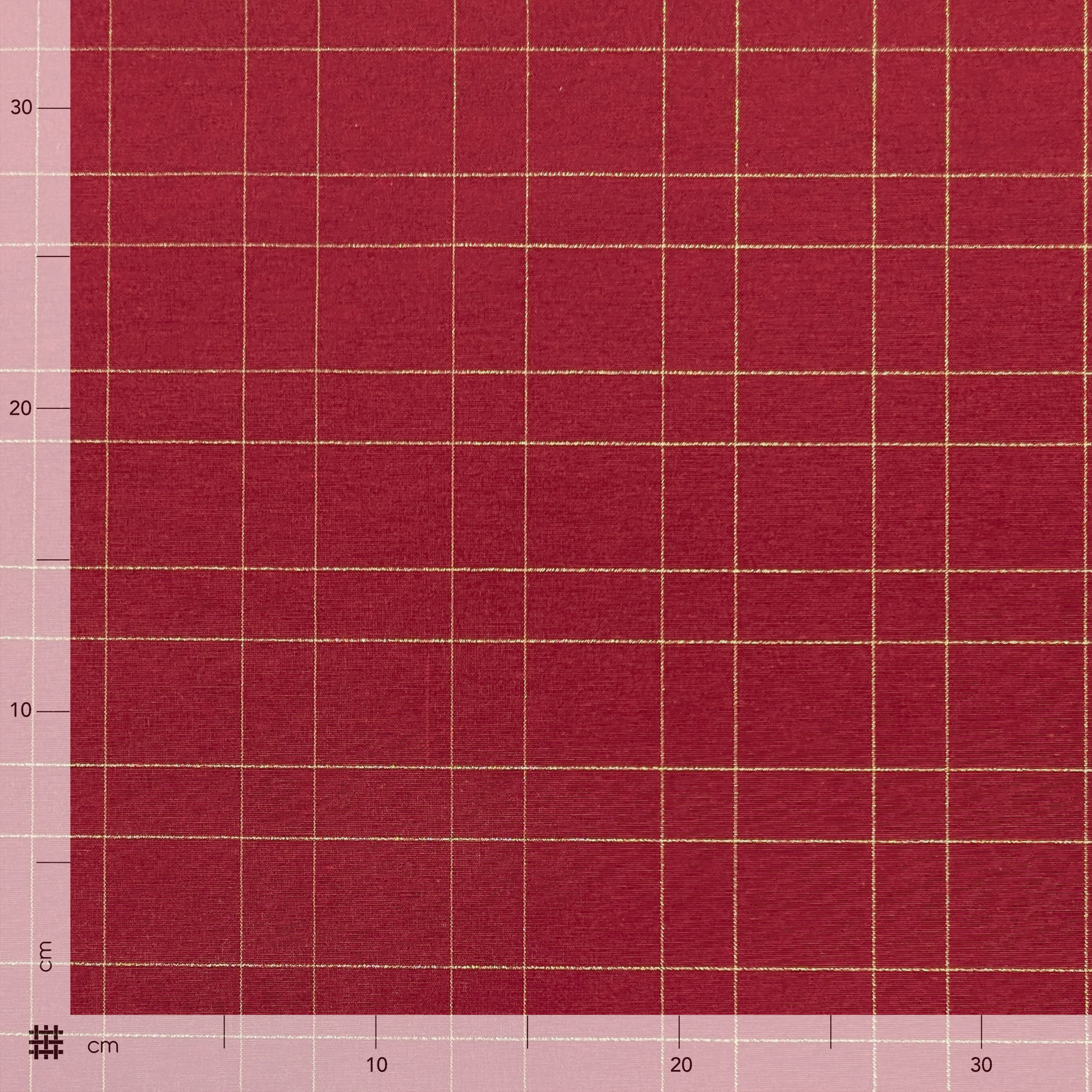 Misto Cotone Natalizio Rosso Righe Oro Lurex Image