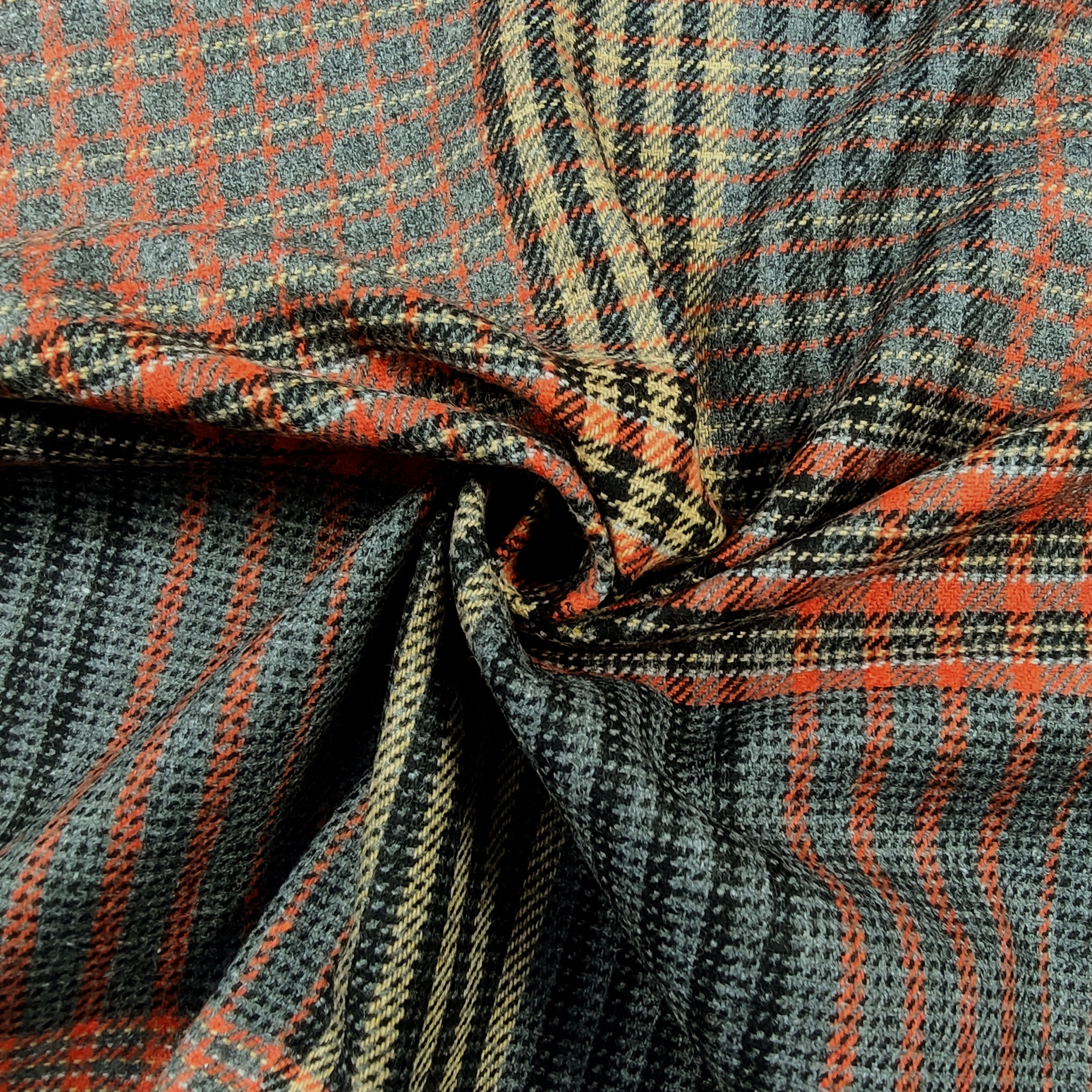 Tartan Quadri Arancio Beige e Grigio