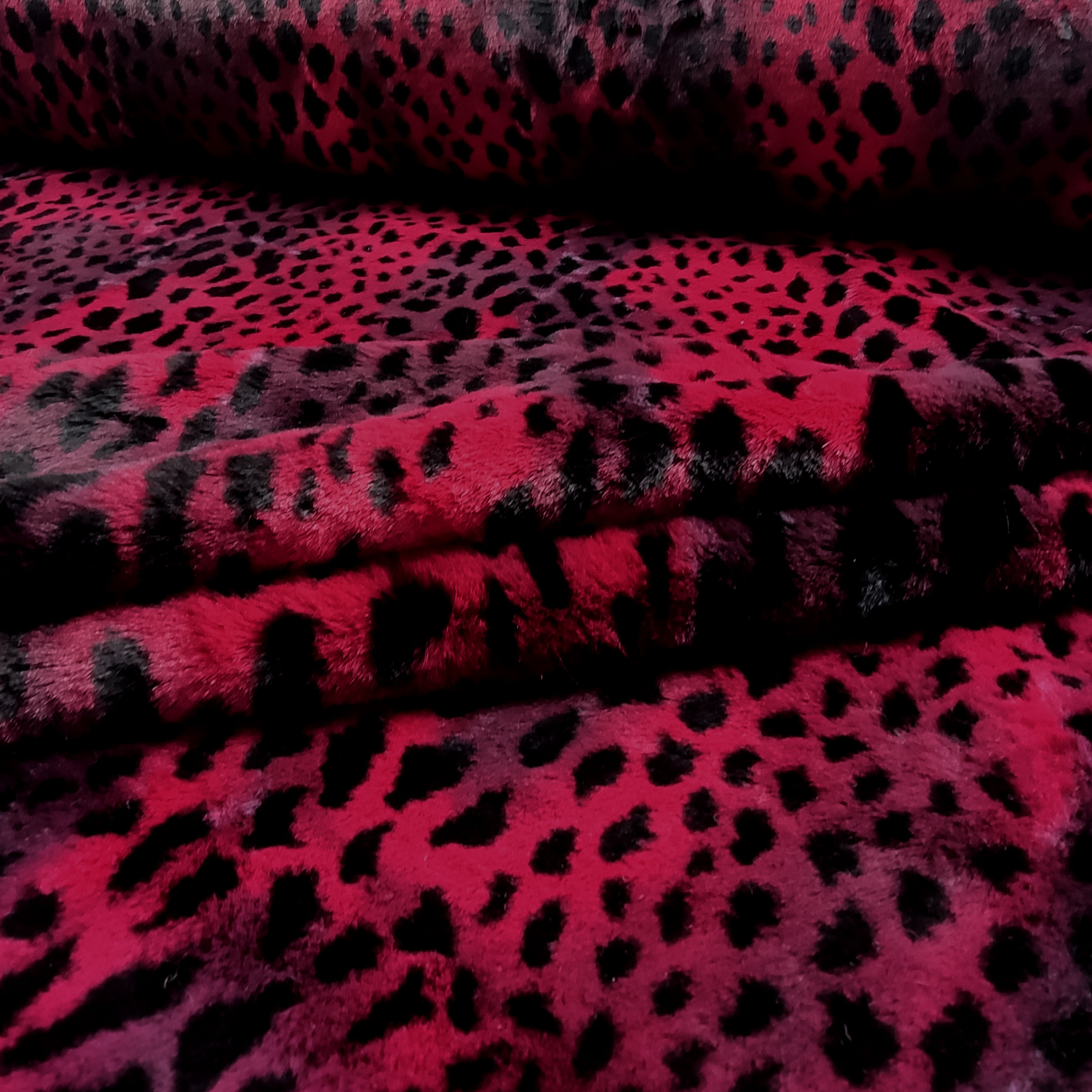 Pelliccia Sintetica Fantasia Leopardata Bordeaux