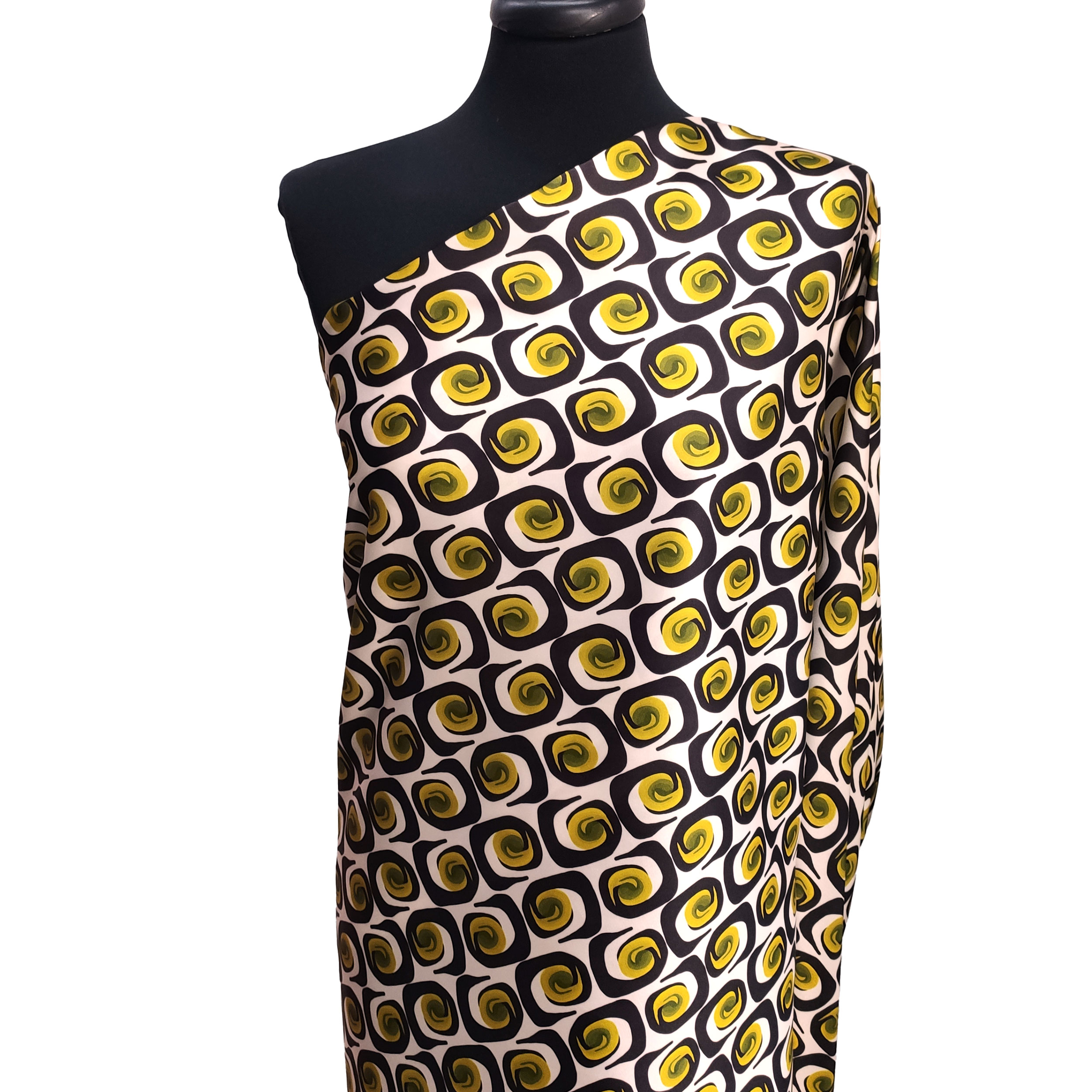 Rasetto Elasticizzato Setato Moda Motivi Astratti Giallo
