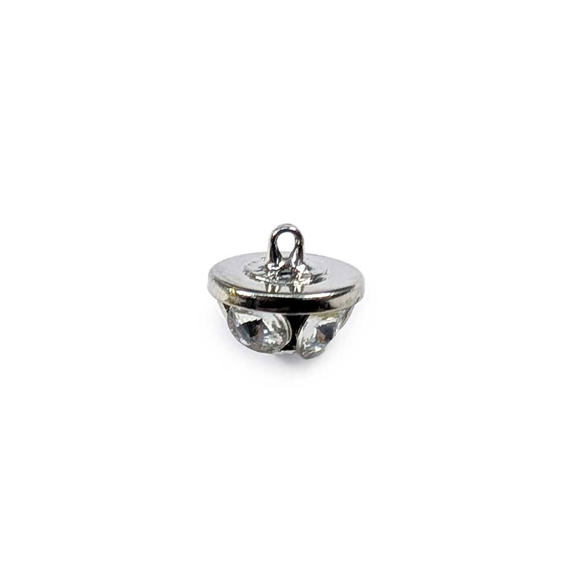 Bottone Gioiello Argento Sferico Strass Image
