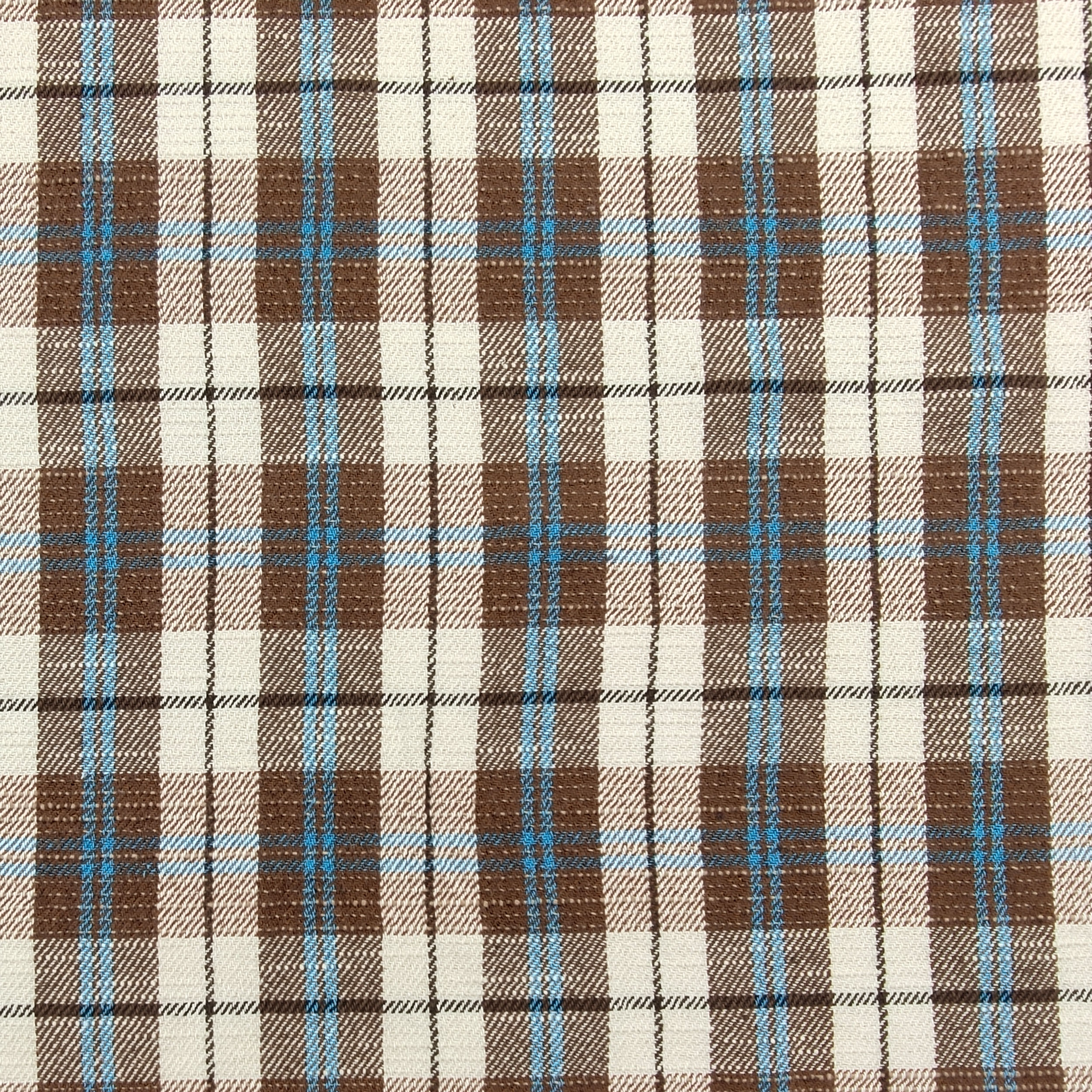 Tessuto Tartan Toni Marrone e Azzurro