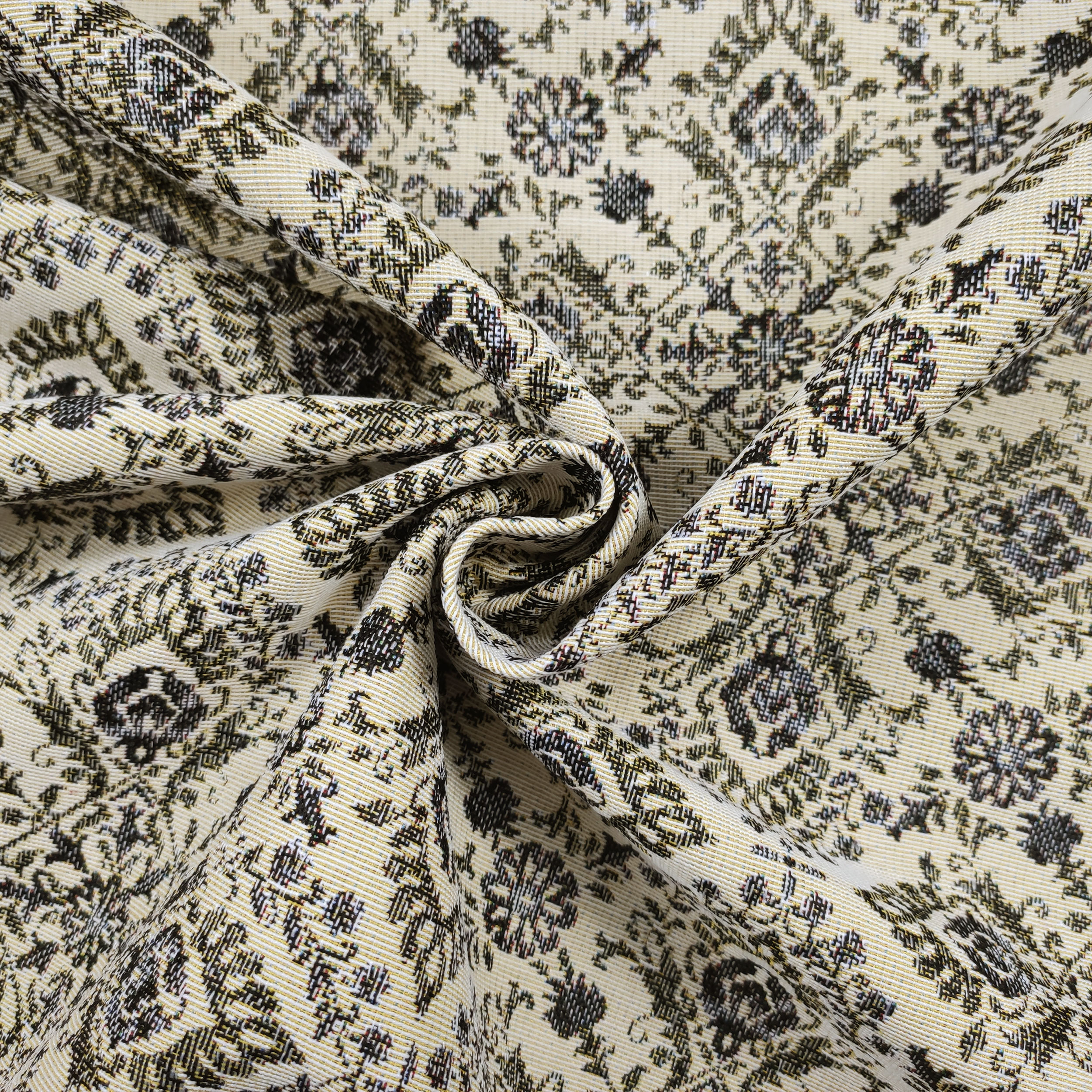 Jacquard Damascato Beige Blu