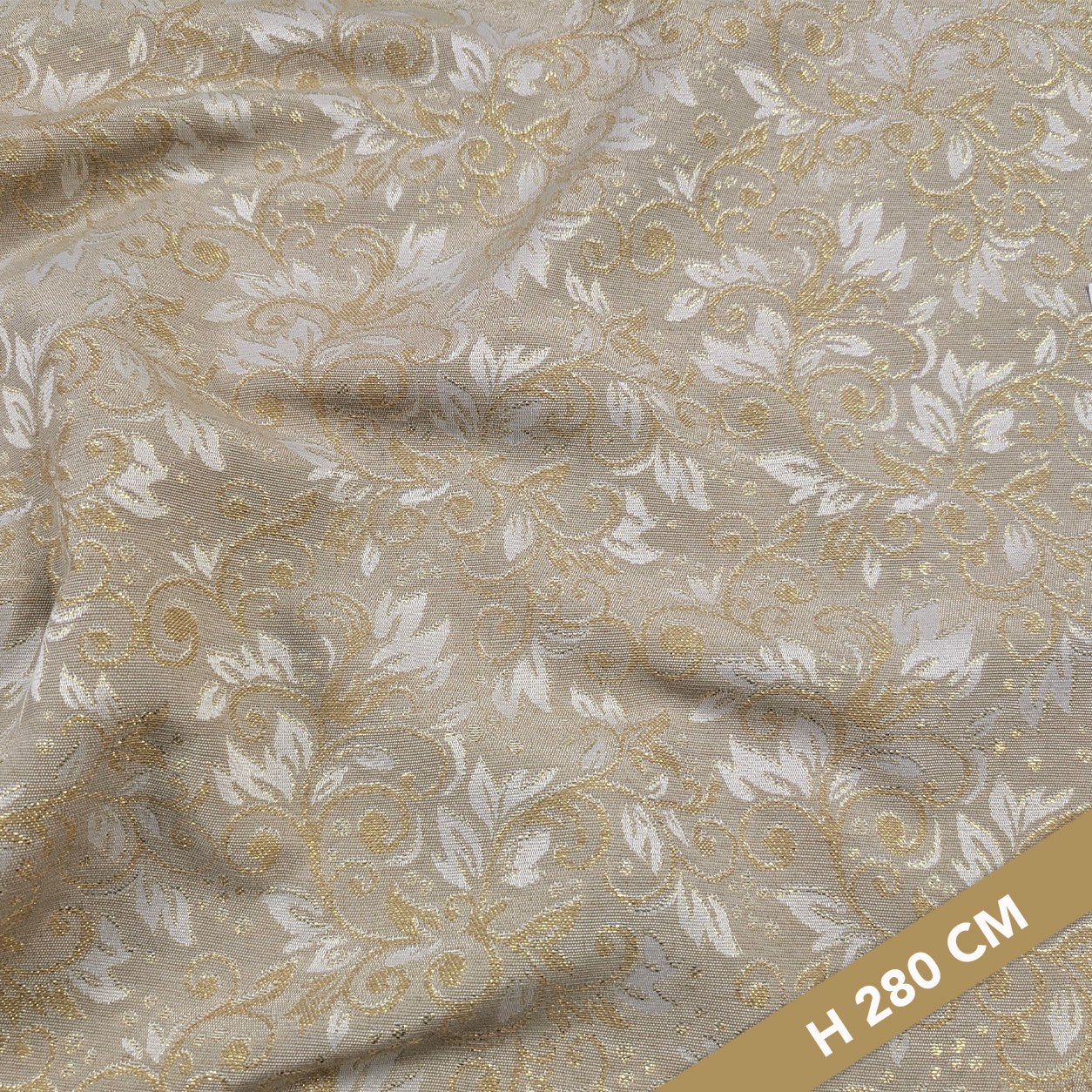 Jacquard Damascato Beige Oro Lurex H 280 cm Image