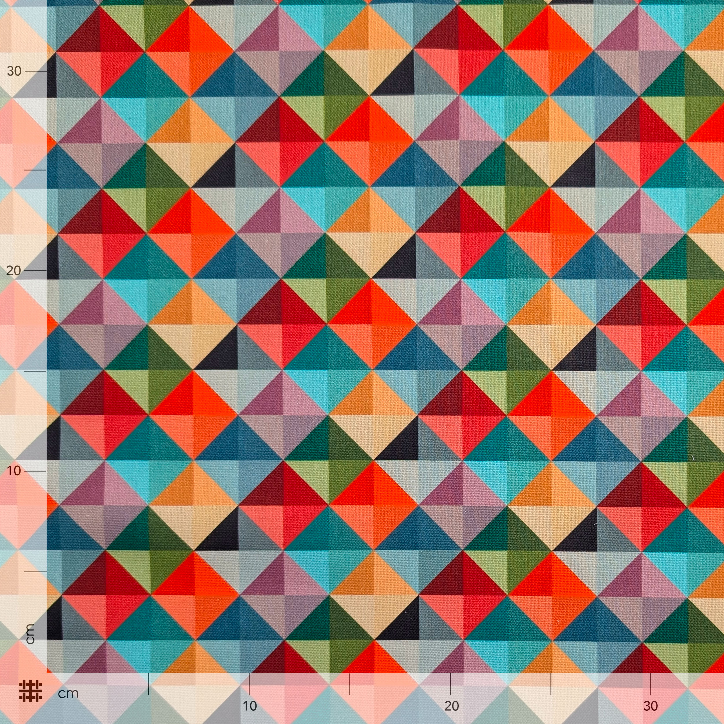 Panama Puro Cotone Geometria Multicolor Image