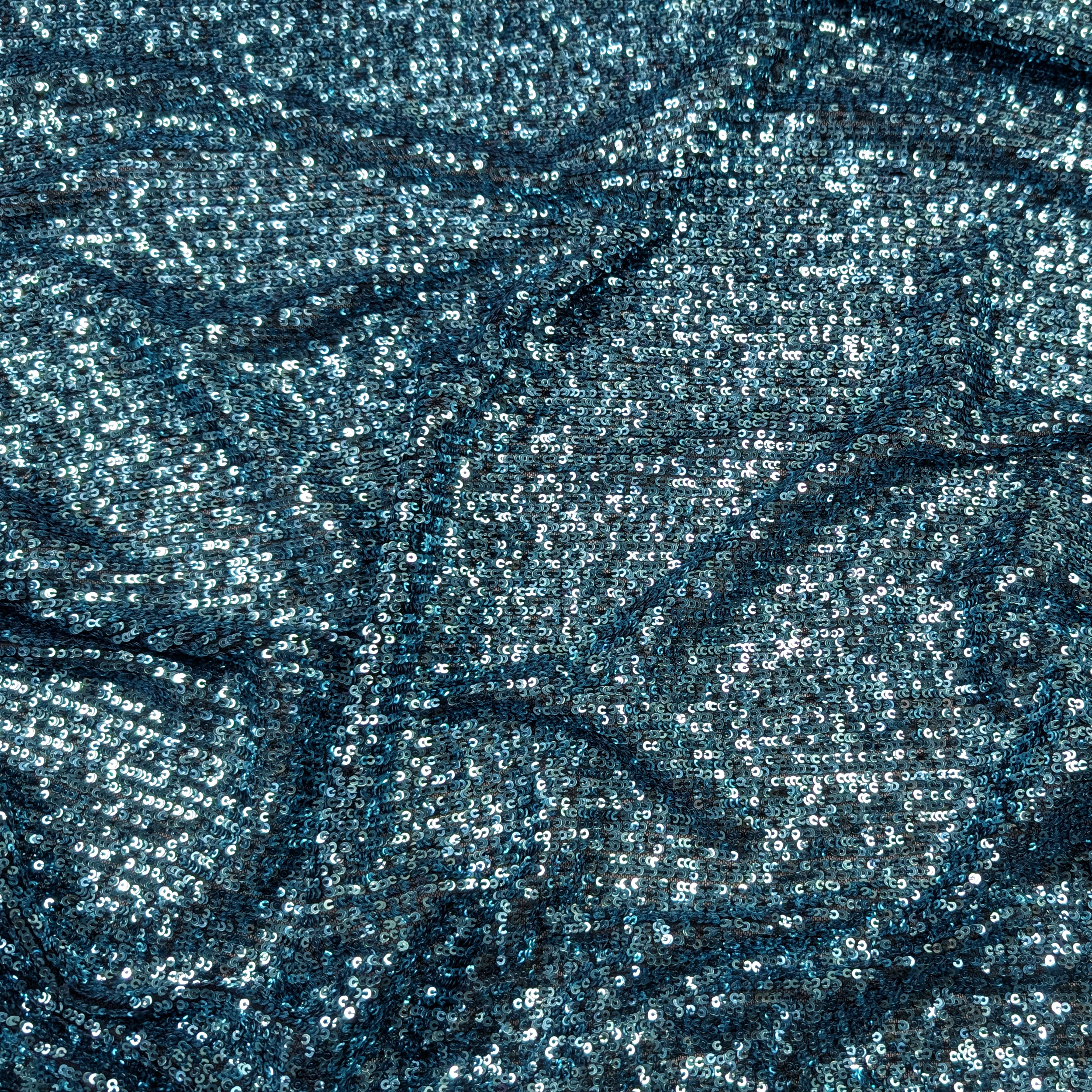 Paillettes su Tulle Elasticizzato Turchese Image