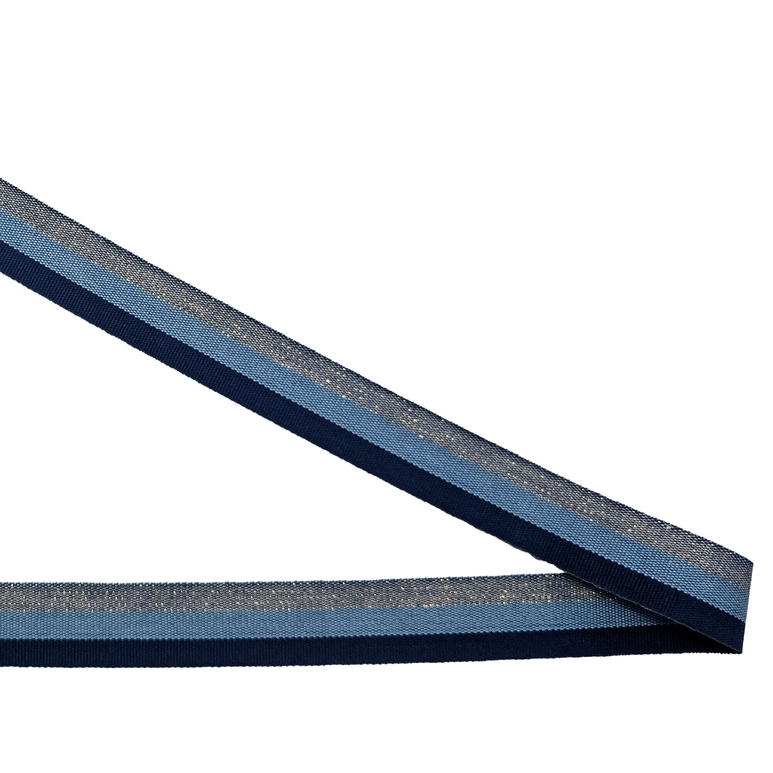 Passamaneria Righe Toni Blu Lurex Argento Image