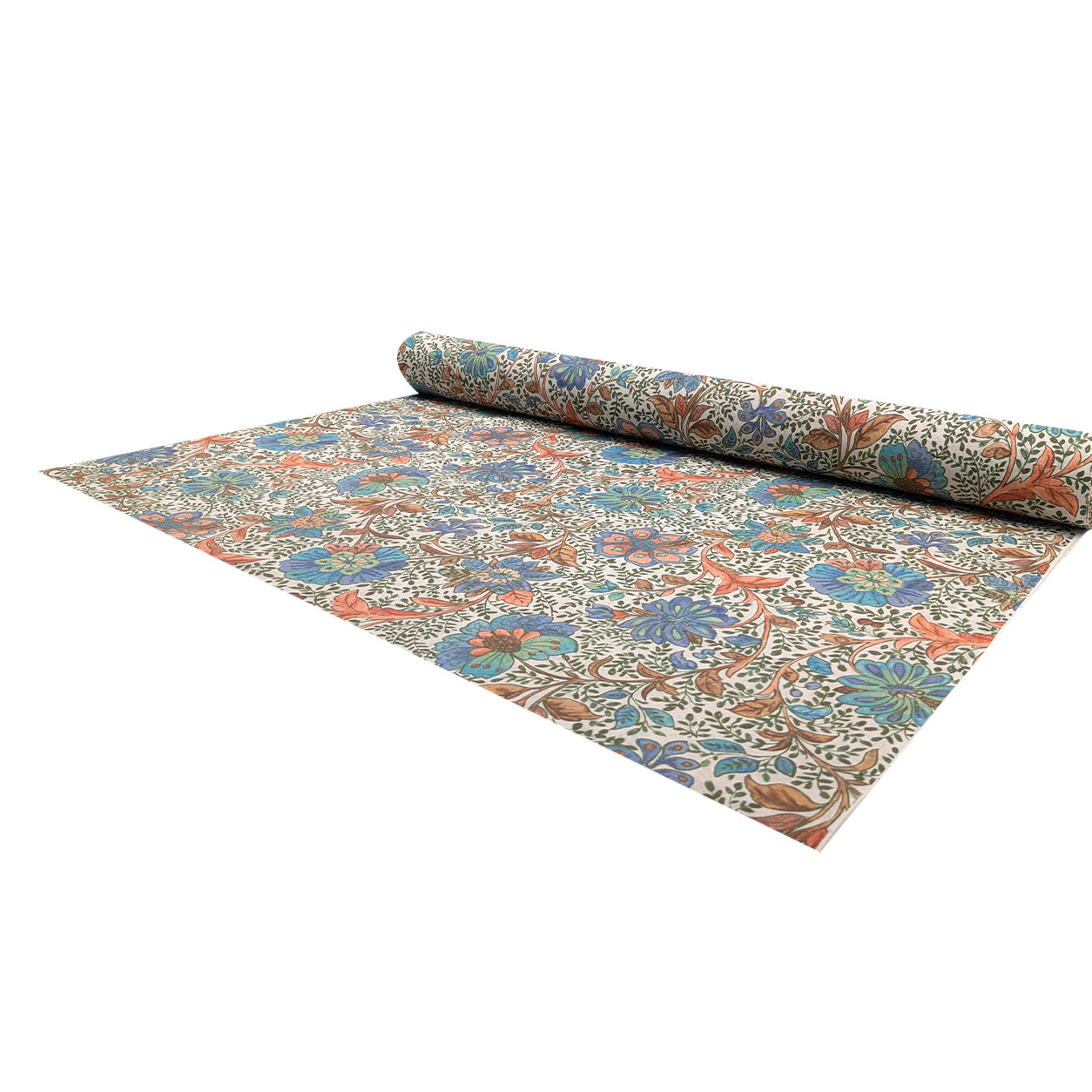 Panama Misto Lino Fiori Blu H 280 cm Image