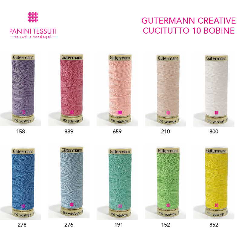 gutermann creative 10 bobine colori pastello