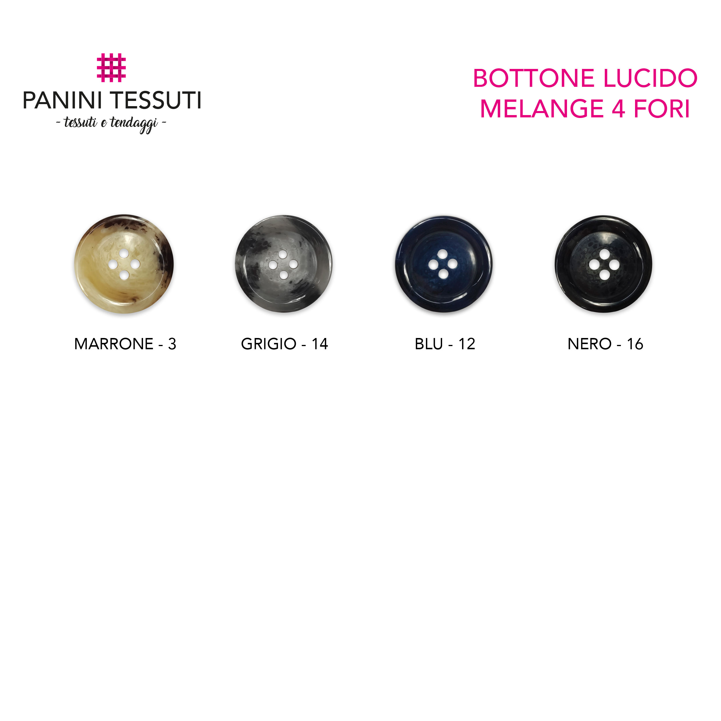 Bottone Lucido Melange 4 Fori Image